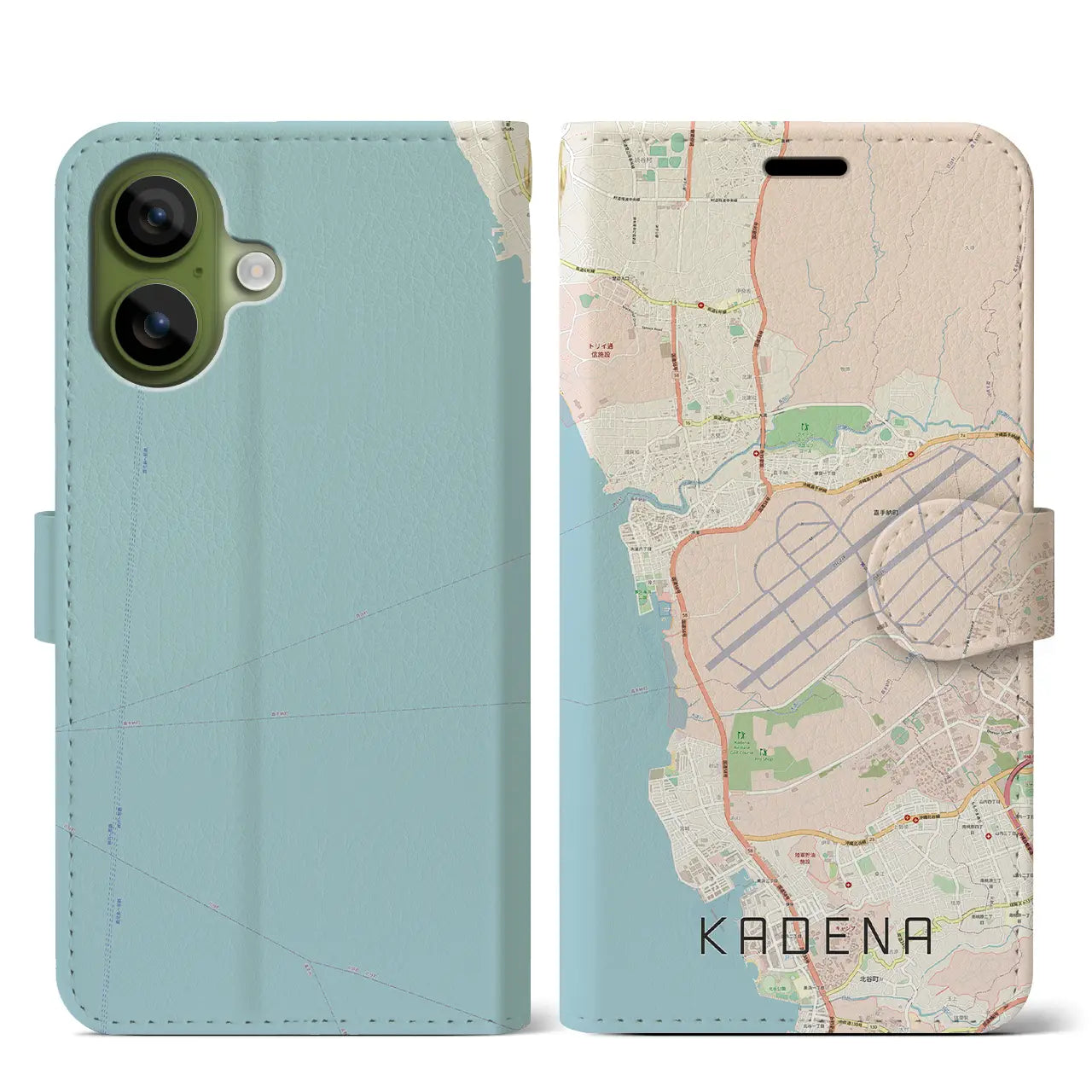 【嘉手納(沖縄県)】地図柄iPhoneケース(手帳タイプ)