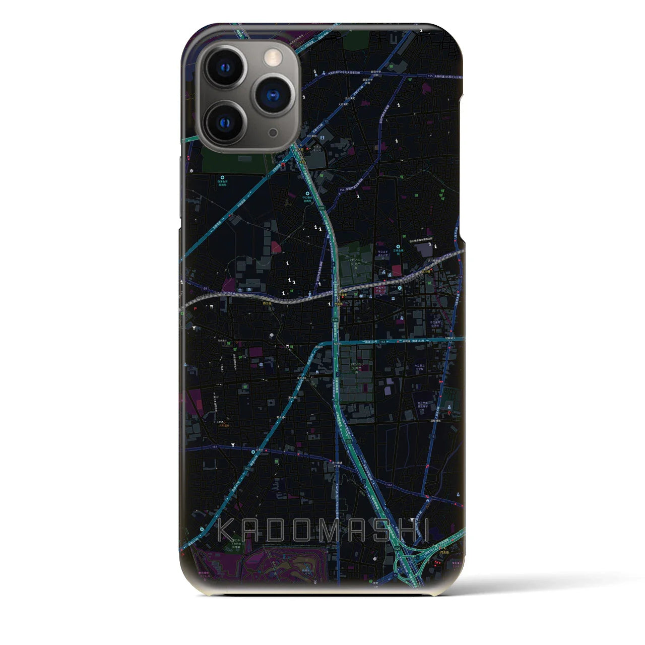 【門真市(大阪府)】地図柄iPhoneケース(バックカバータイプ)