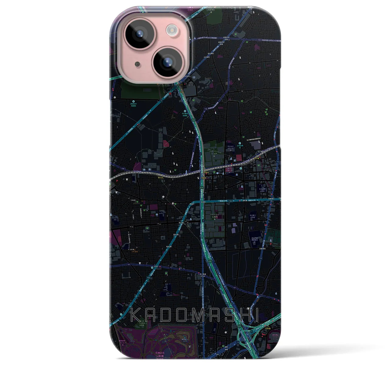【門真市(大阪府)】地図柄iPhoneケース(バックカバータイプ)