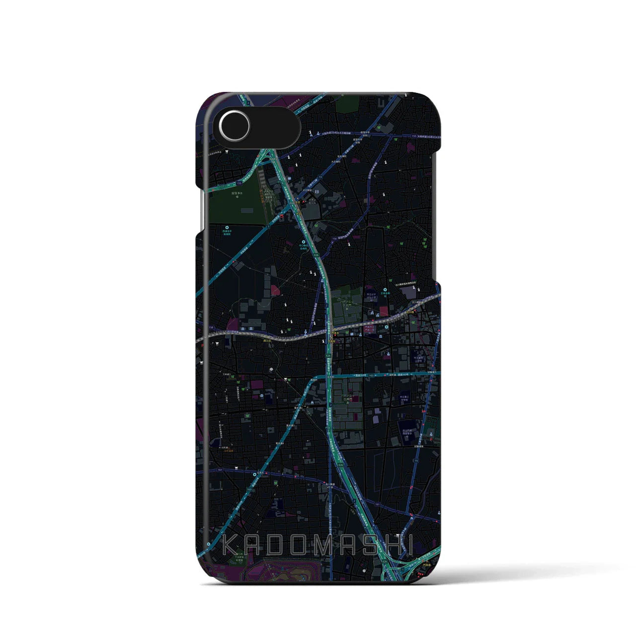 【門真市(大阪府)】地図柄iPhoneケース(バックカバータイプ)