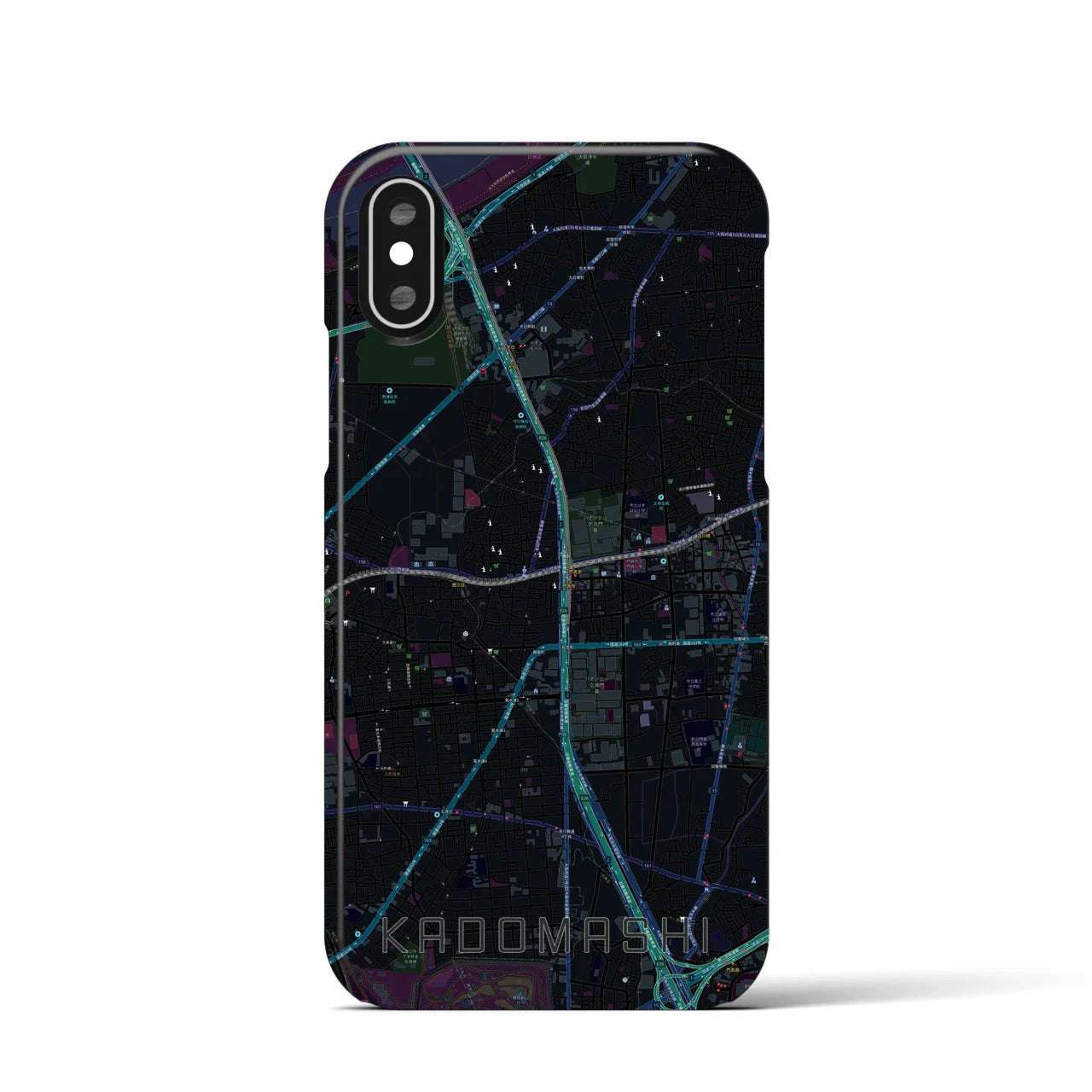 【門真市(大阪府)】地図柄iPhoneケース(バックカバータイプ)