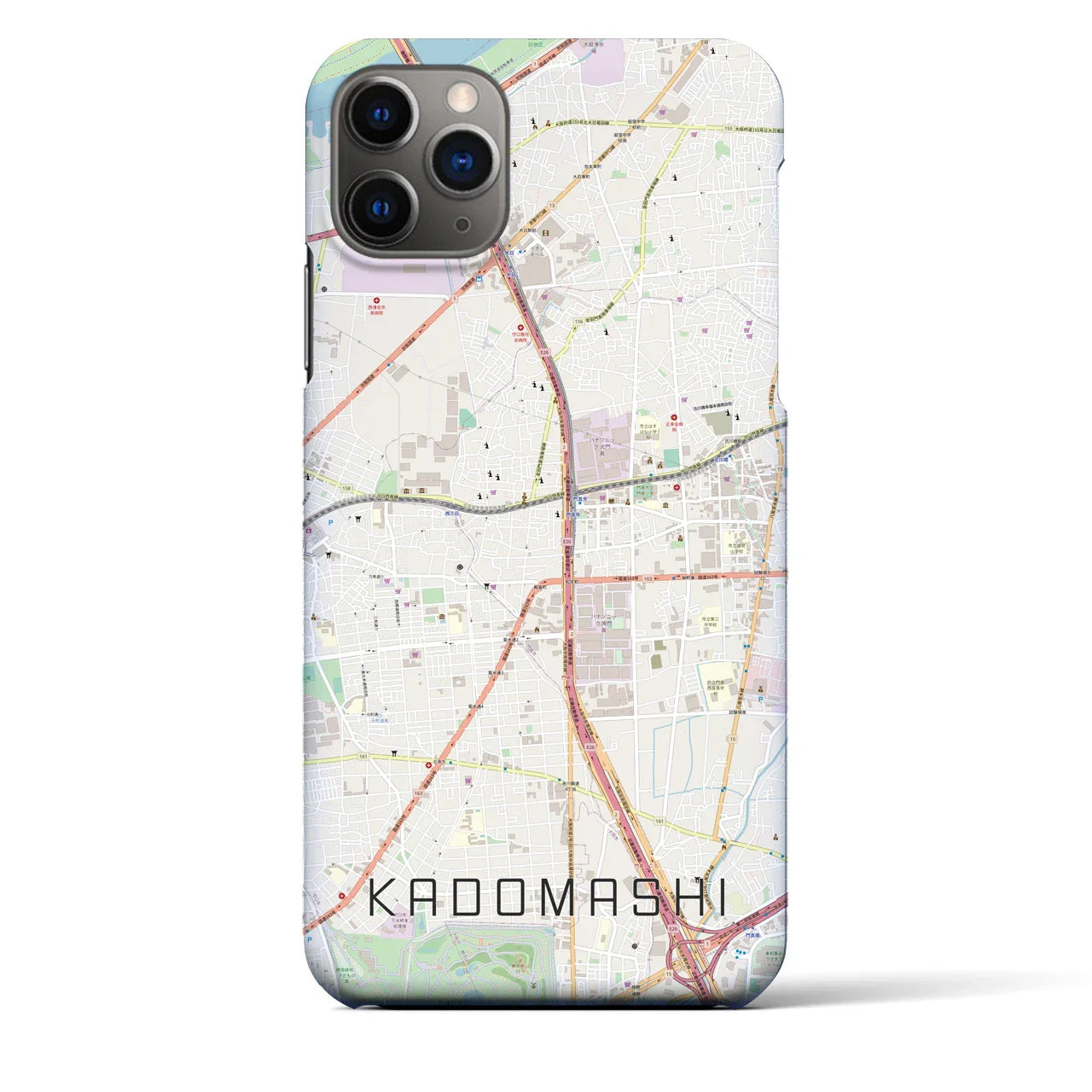 【門真市(大阪府)】地図柄iPhoneケース(バックカバータイプ)