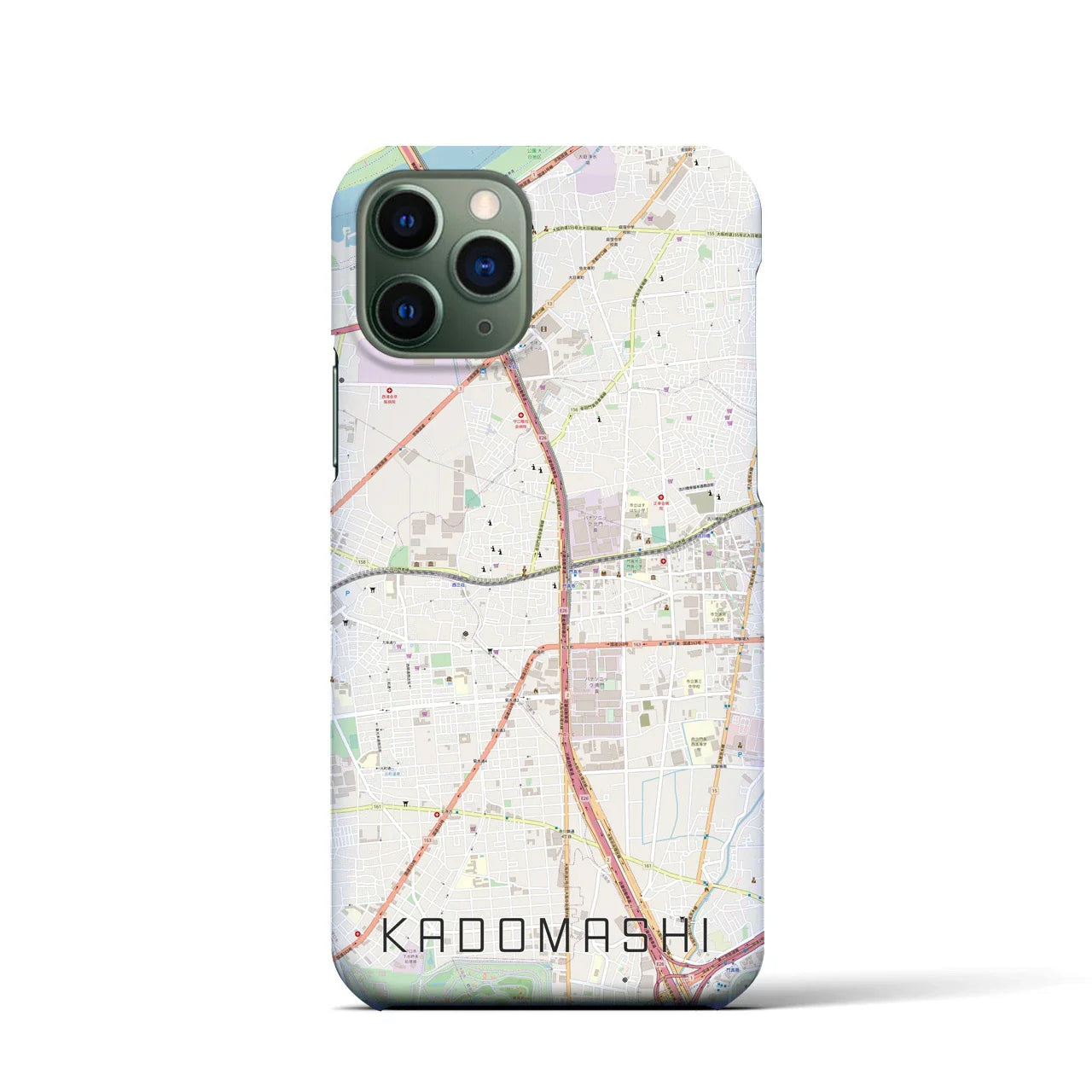 【門真市(大阪府)】地図柄iPhoneケース(バックカバータイプ)