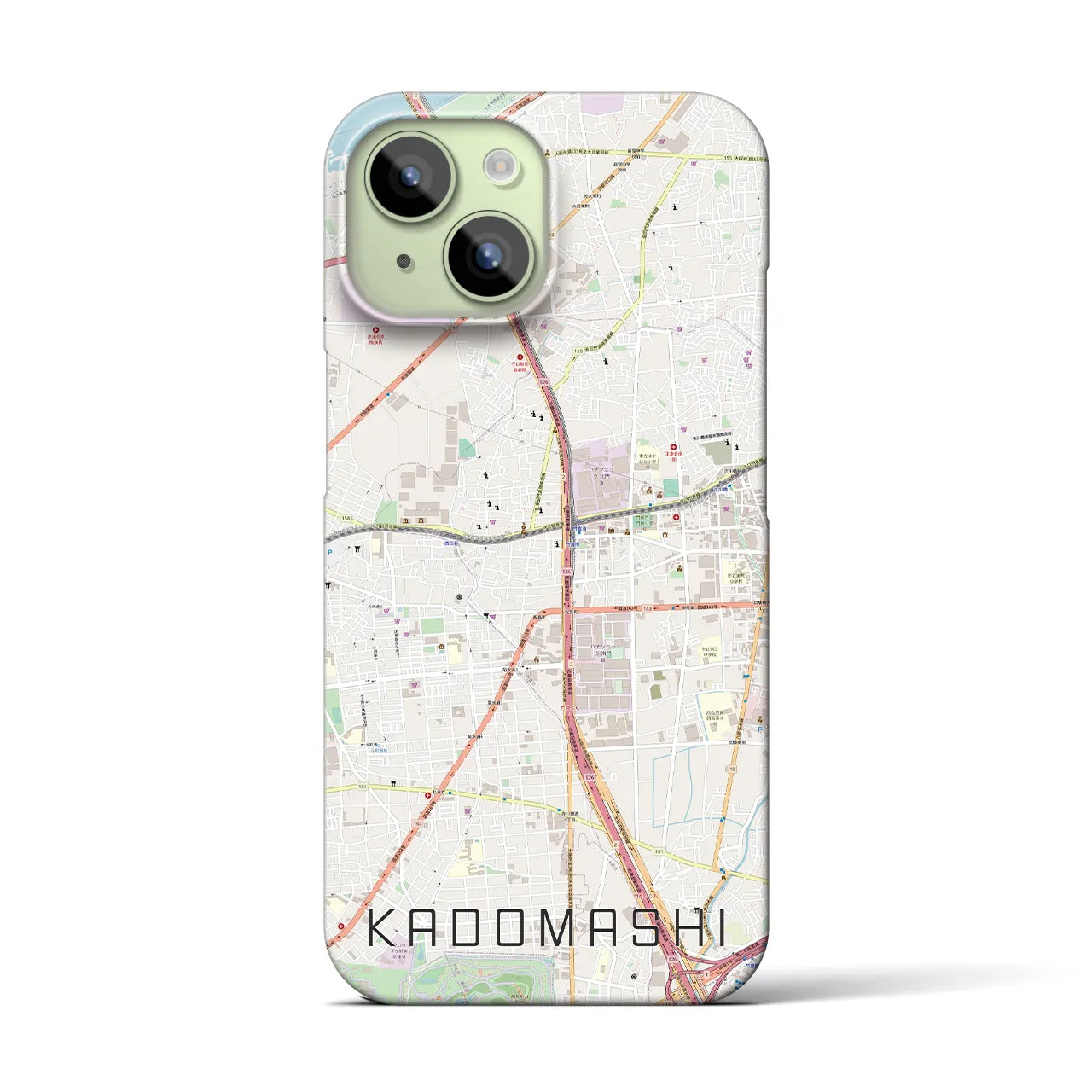 【門真市(大阪府)】地図柄iPhoneケース(バックカバータイプ)
