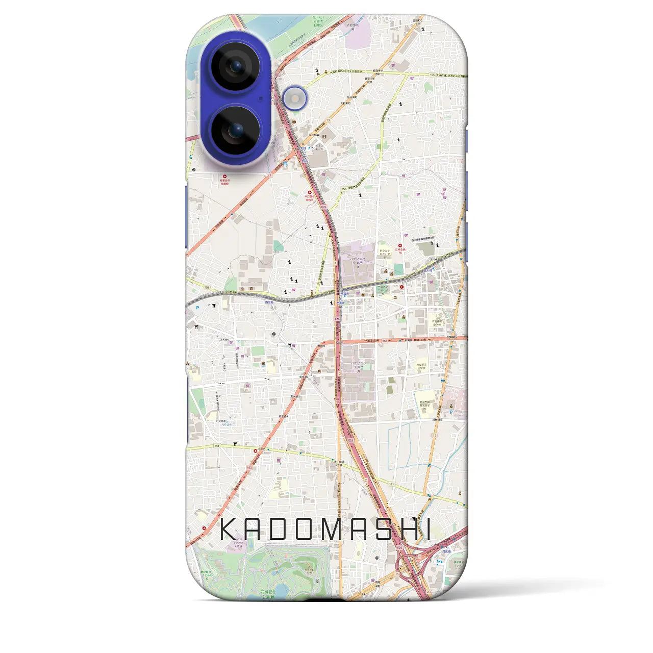 【門真市(大阪府)】地図柄iPhoneケース(バックカバータイプ)ナチュラル・iPhone 16 Pro Max 用