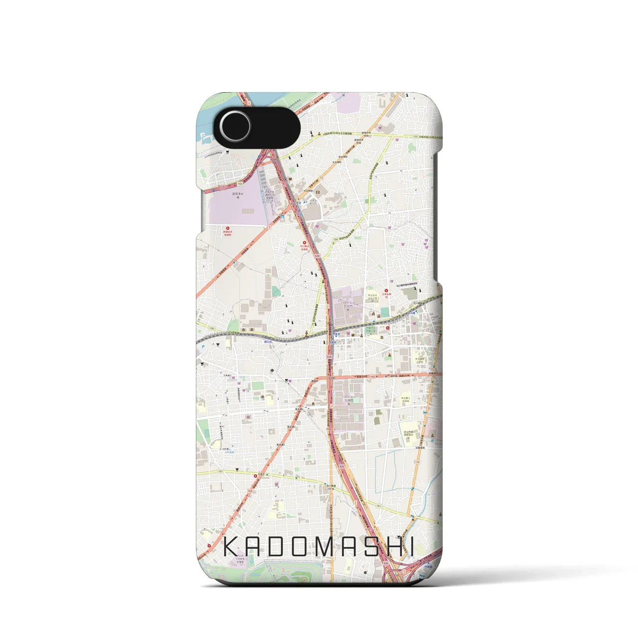 【門真市(大阪府)】地図柄iPhoneケース(バックカバータイプ)