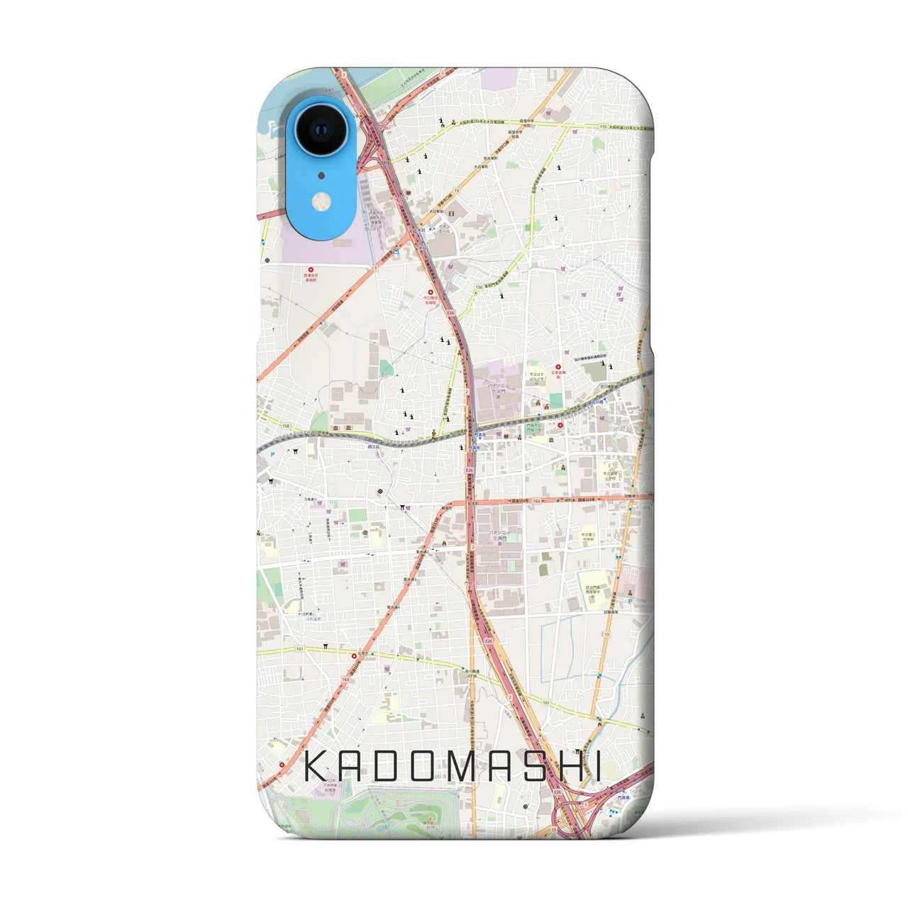 【門真市(大阪府)】地図柄iPhoneケース(バックカバータイプ)