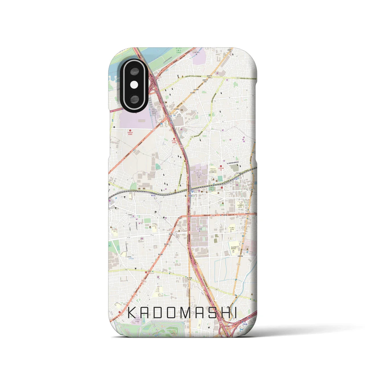 【門真市(大阪府)】地図柄iPhoneケース(バックカバータイプ)