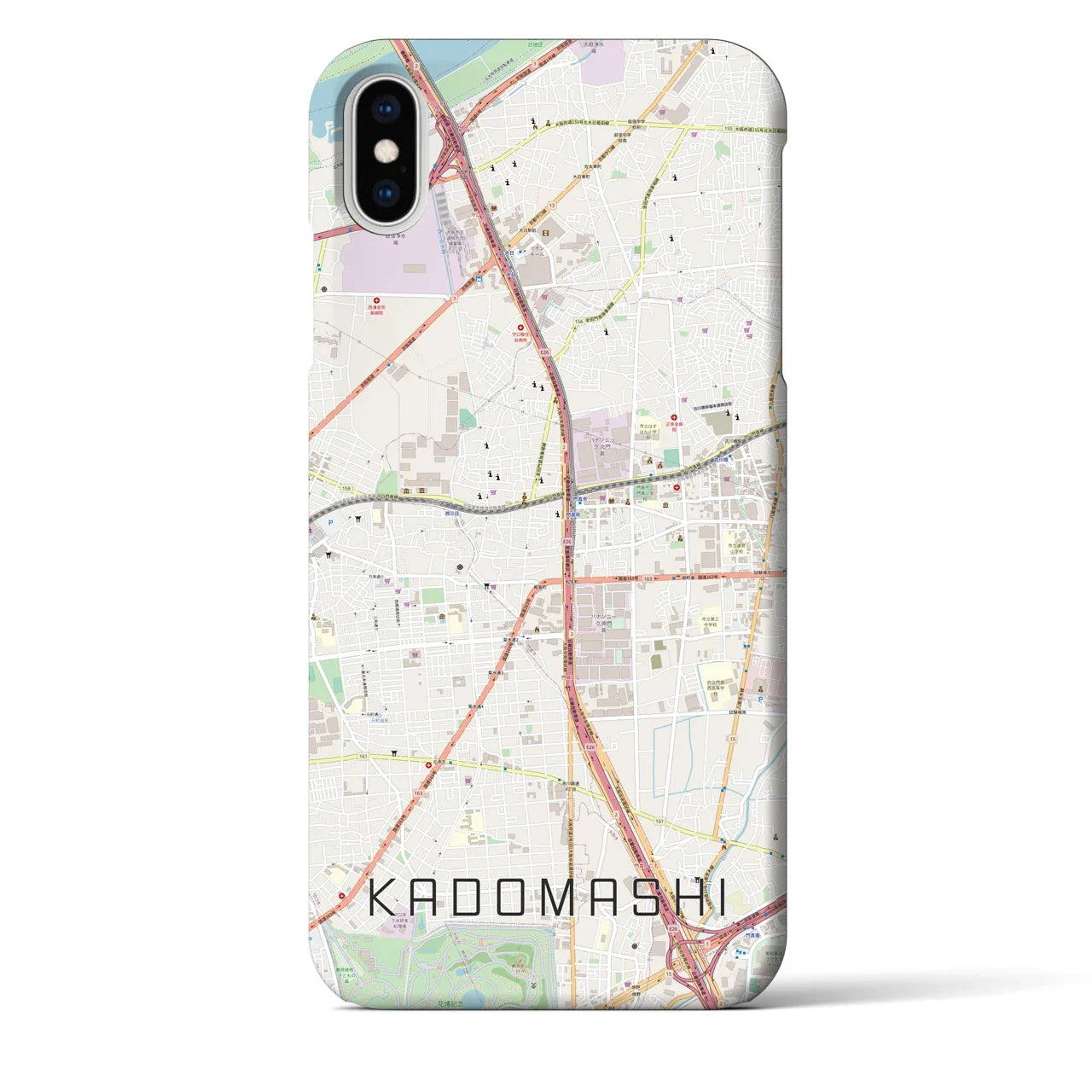 【門真市(大阪府)】地図柄iPhoneケース(バックカバータイプ)