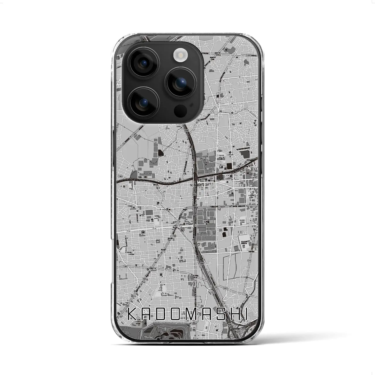 【門真市(大阪府)】地図柄iPhoneケース(クリアタイプ)モノトーン・iPhone 16 用