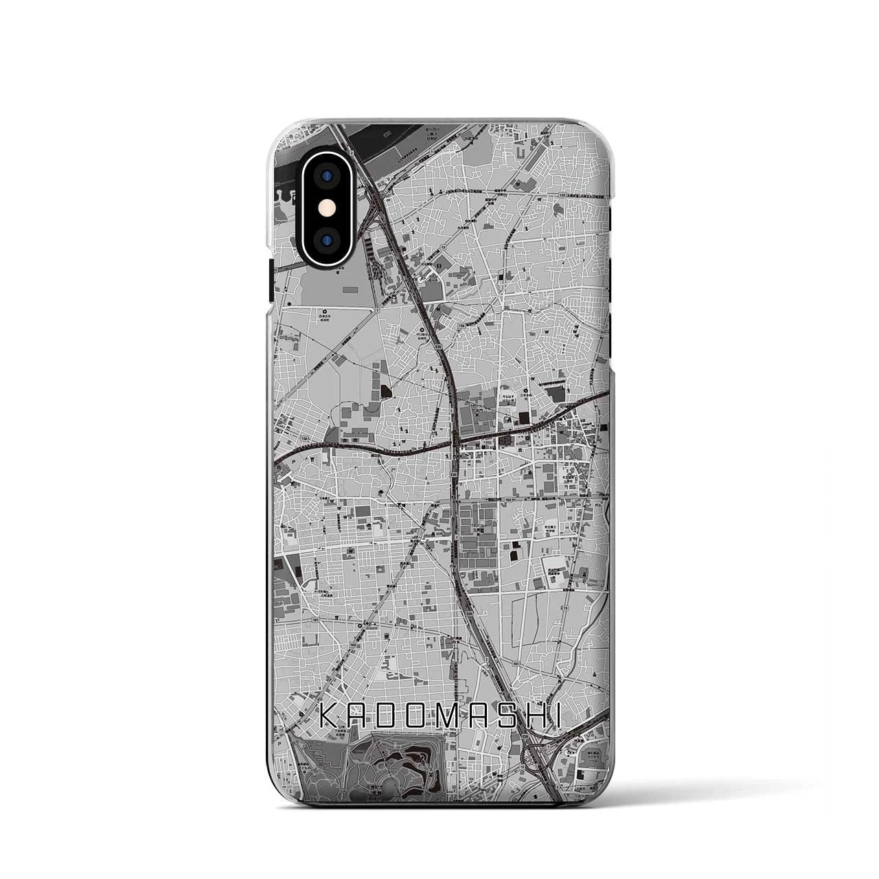 【門真市(大阪府)】地図柄iPhoneケース(クリアタイプ)モノトーン・iPhone XS / X 用