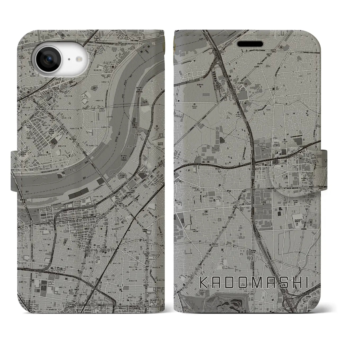 【門真市(大阪府)】地図柄iPhoneケース(手帳タイプ)