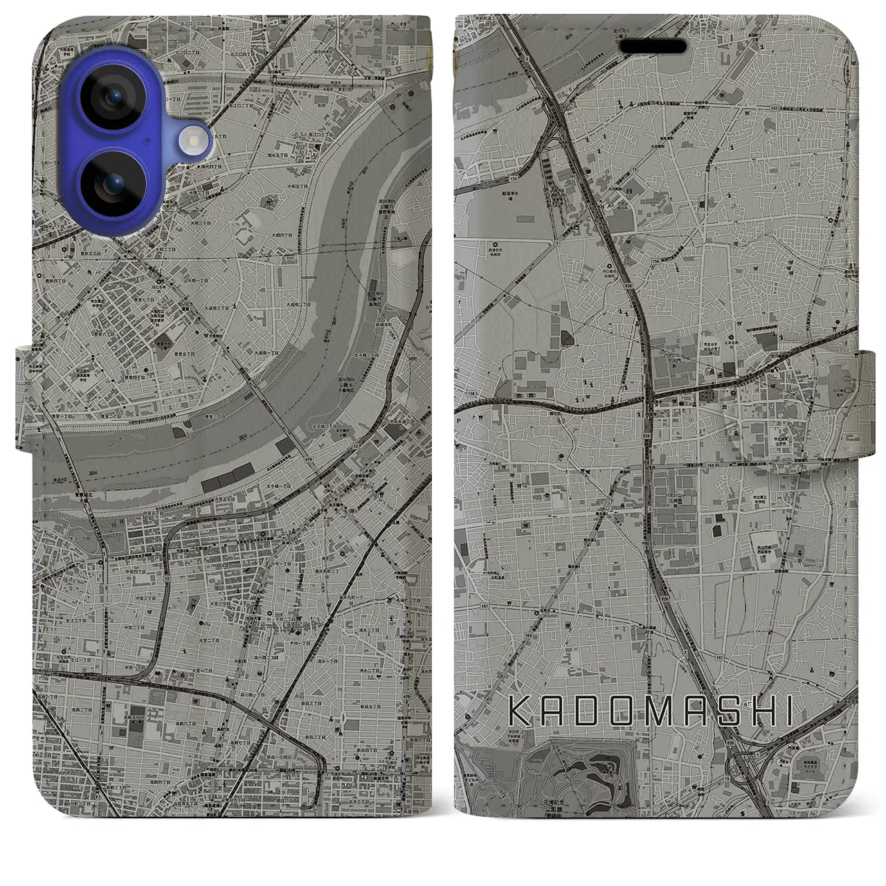 【門真市(大阪府)】地図柄iPhoneケース(手帳タイプ)