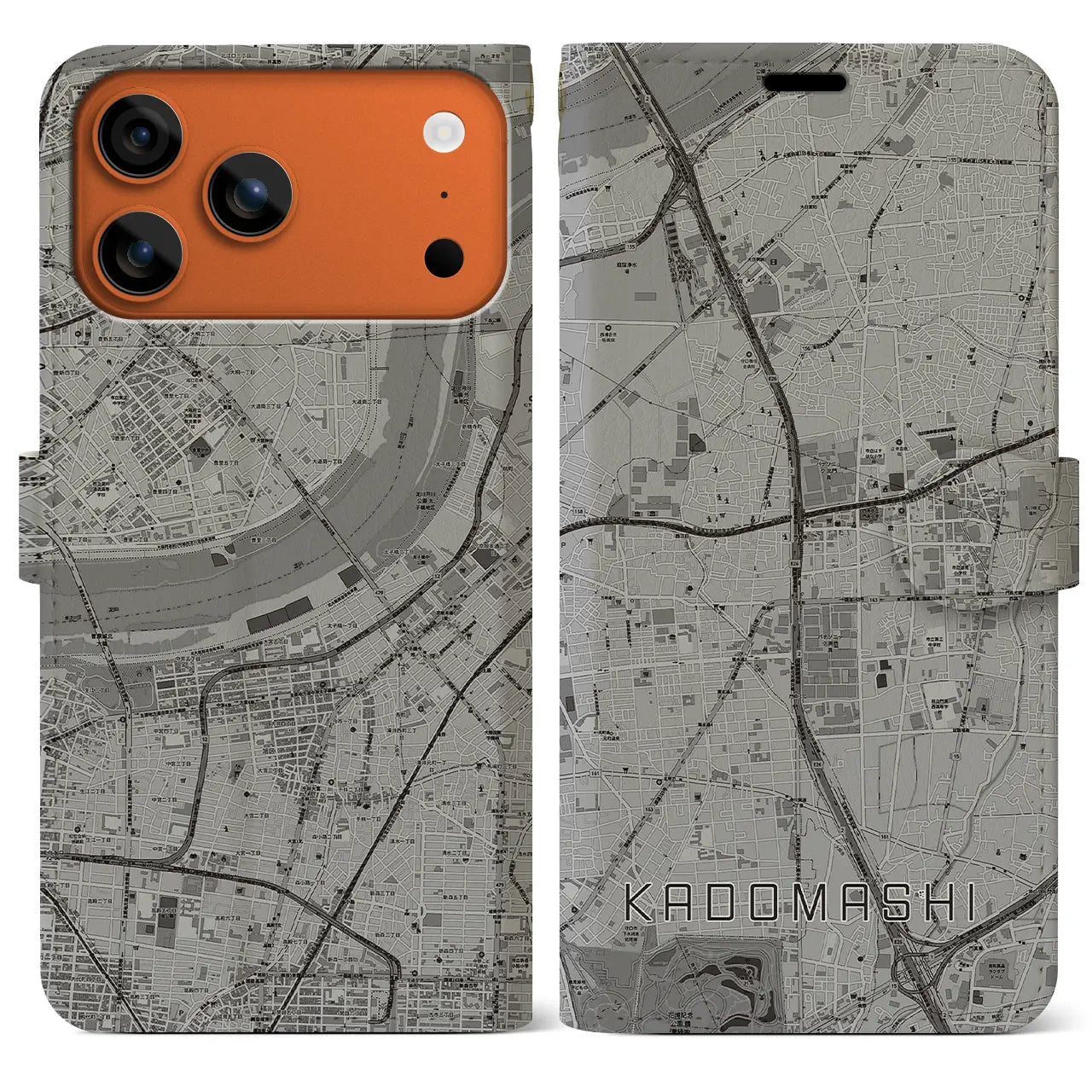 【門真市(大阪府)】地図柄iPhoneケース(手帳タイプ)