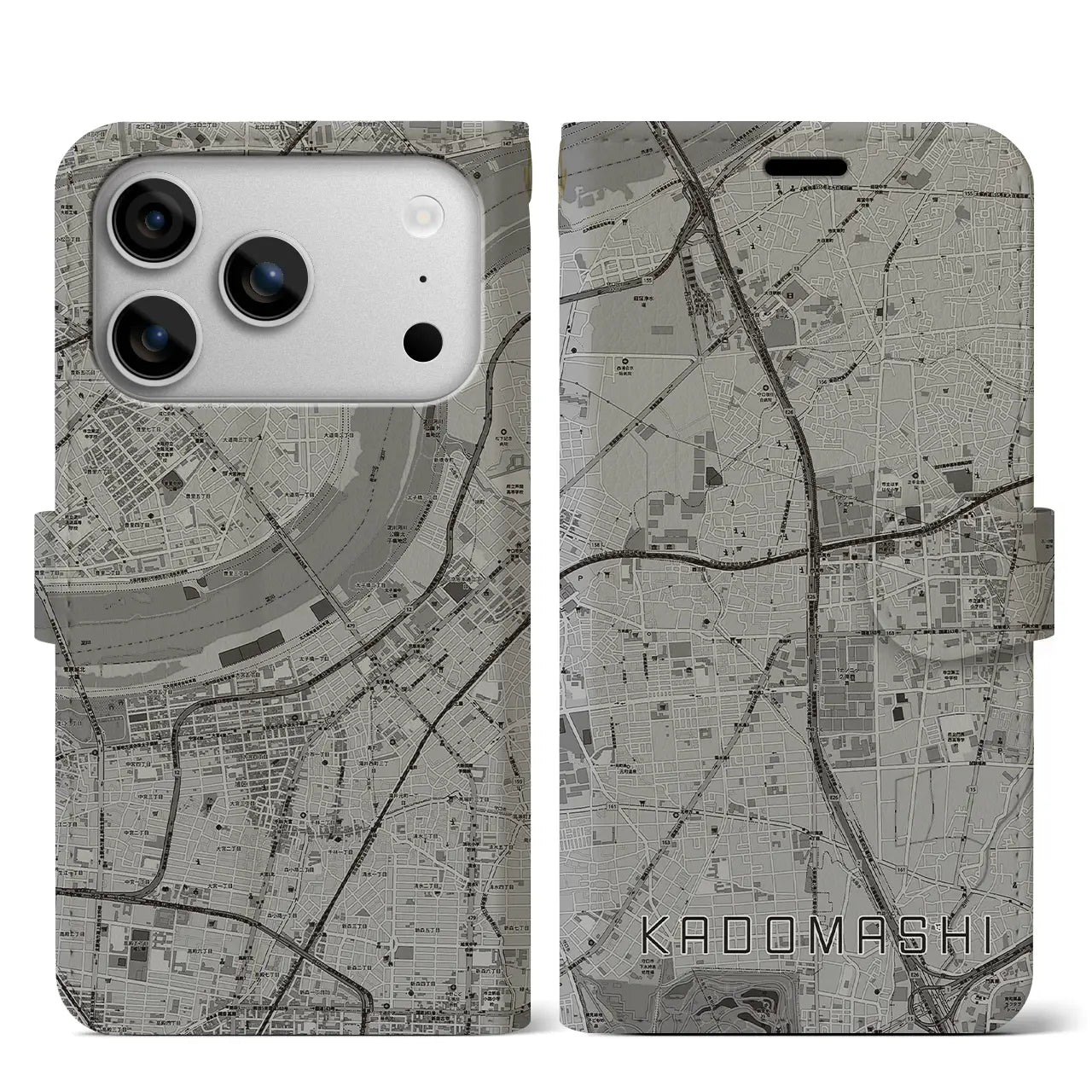 【門真市(大阪府)】地図柄iPhoneケース(手帳タイプ)