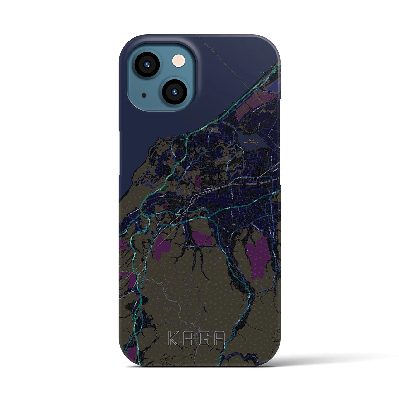 【加賀(石川県)】地図柄iPhoneケース(バックカバータイプ)