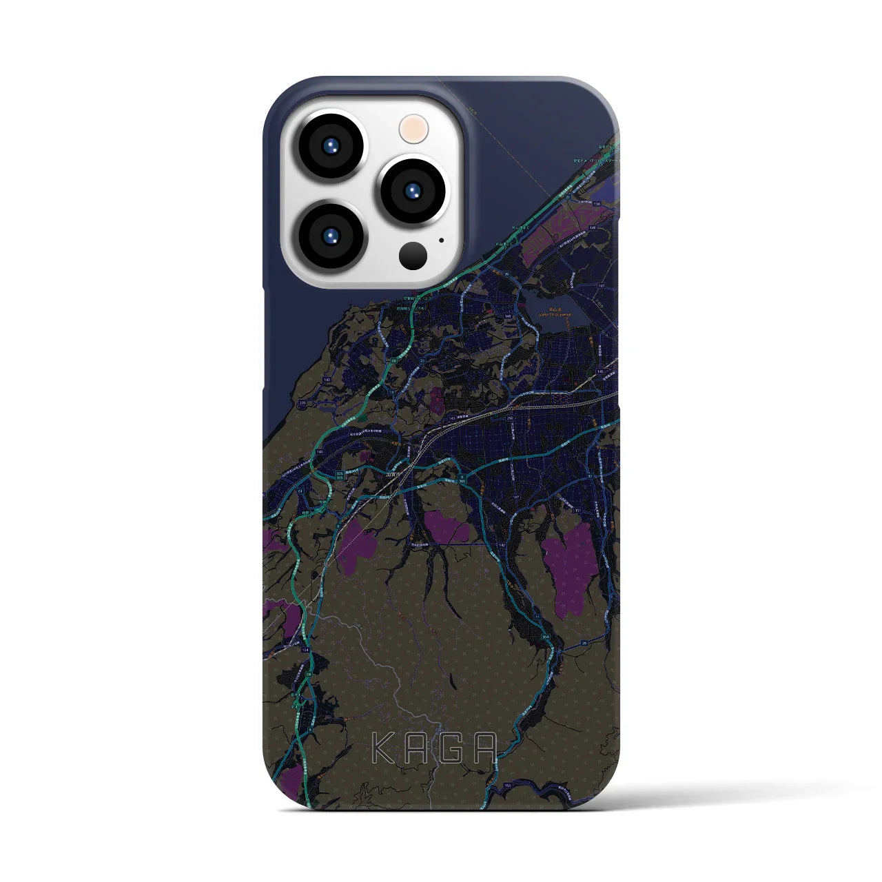 【加賀(石川県)】地図柄iPhoneケース(バックカバータイプ)