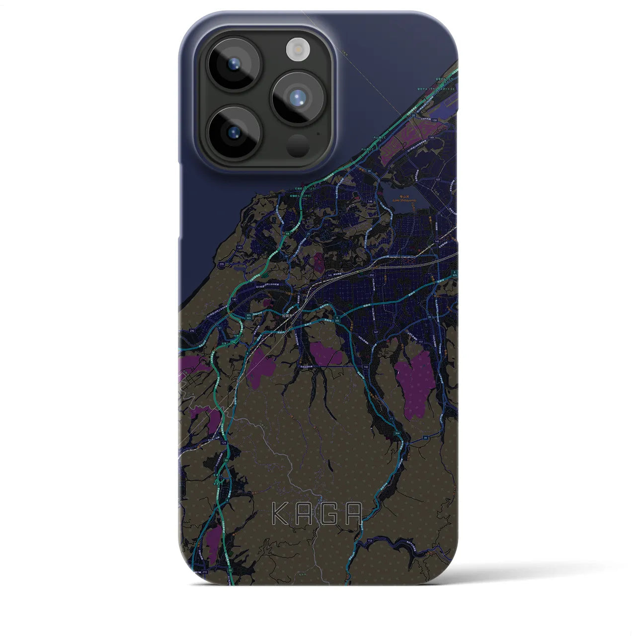 【加賀(石川県)】地図柄iPhoneケース(バックカバータイプ)