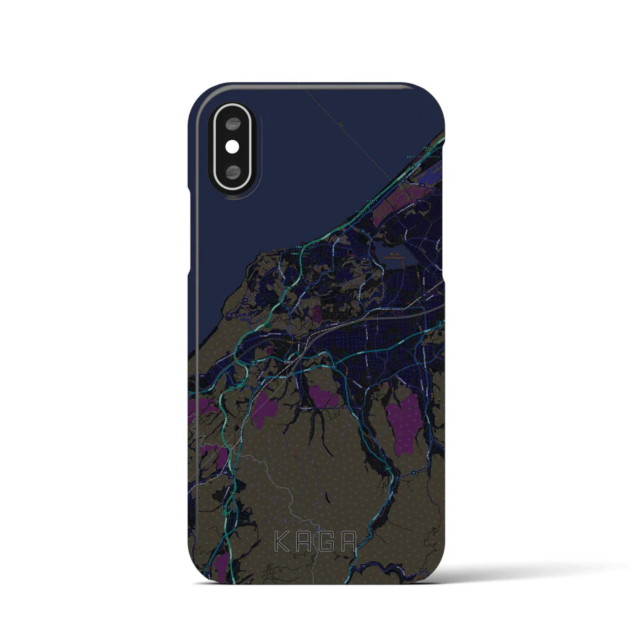 【加賀(石川県)】地図柄iPhoneケース(バックカバータイプ)