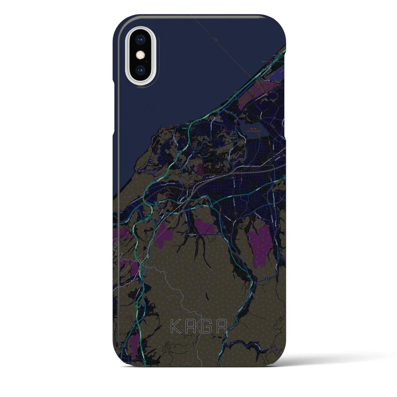 【加賀(石川県)】地図柄iPhoneケース(バックカバータイプ)