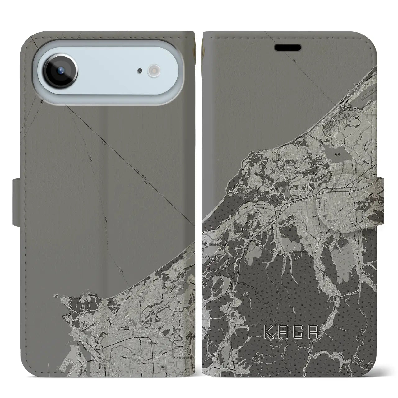 【加賀(石川県)】地図柄iPhoneケース(手帳タイプ)