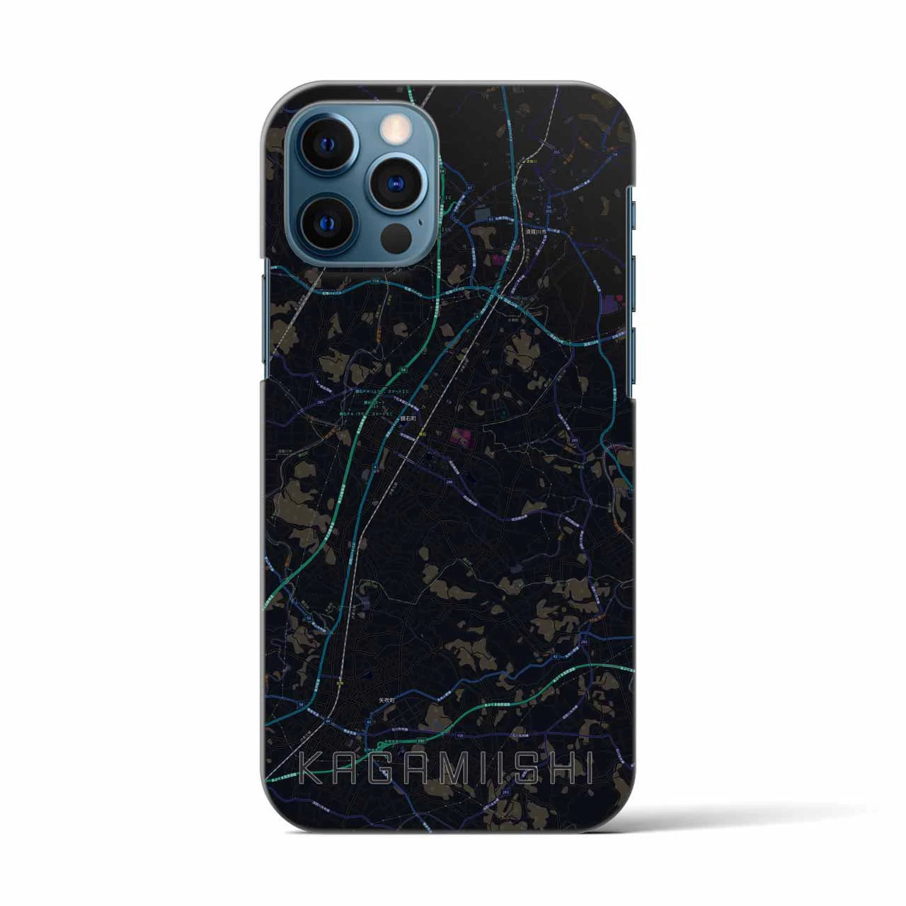 【鏡石(福島県)】地図柄iPhoneケース(バックカバータイプ)