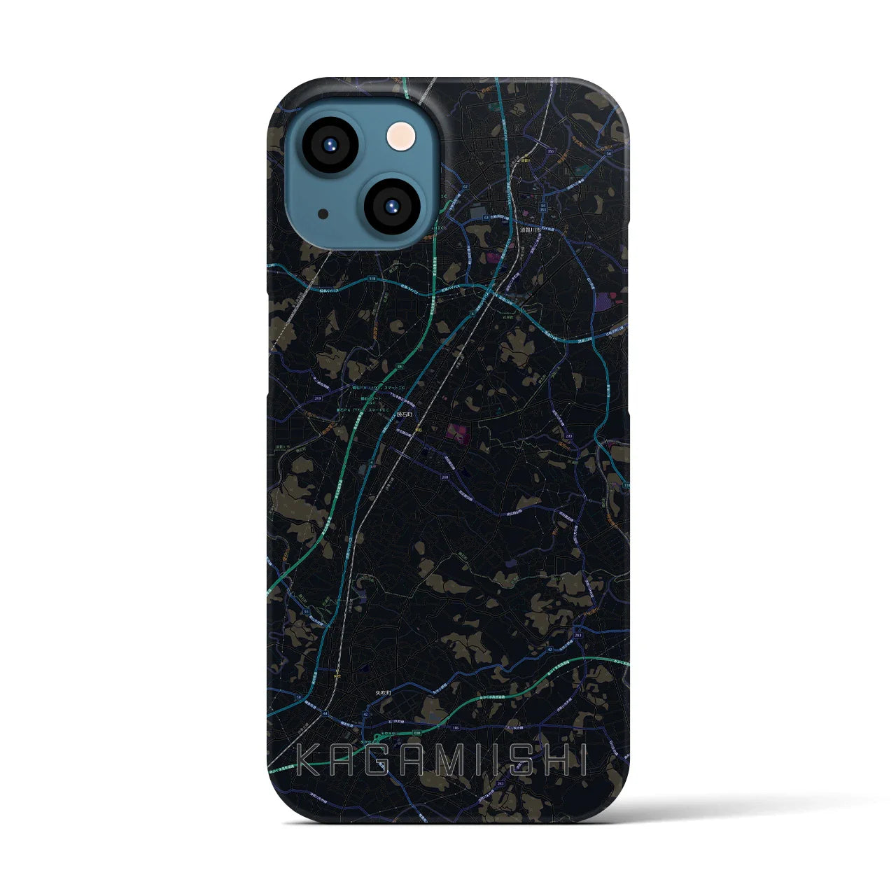 【鏡石(福島県)】地図柄iPhoneケース(バックカバータイプ)