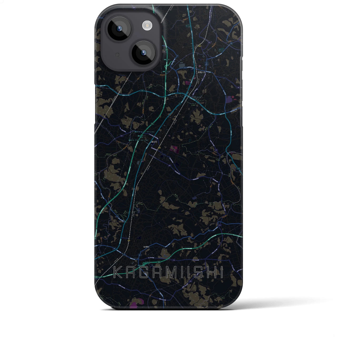 【鏡石(福島県)】地図柄iPhoneケース(バックカバータイプ)