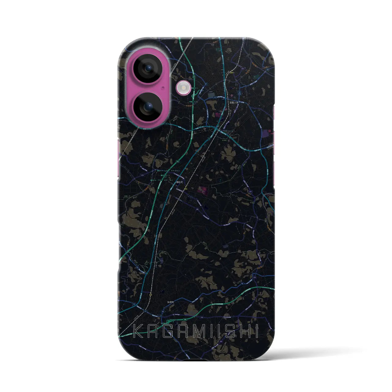 【鏡石(福島県)】地図柄iPhoneケース(バックカバータイプ)