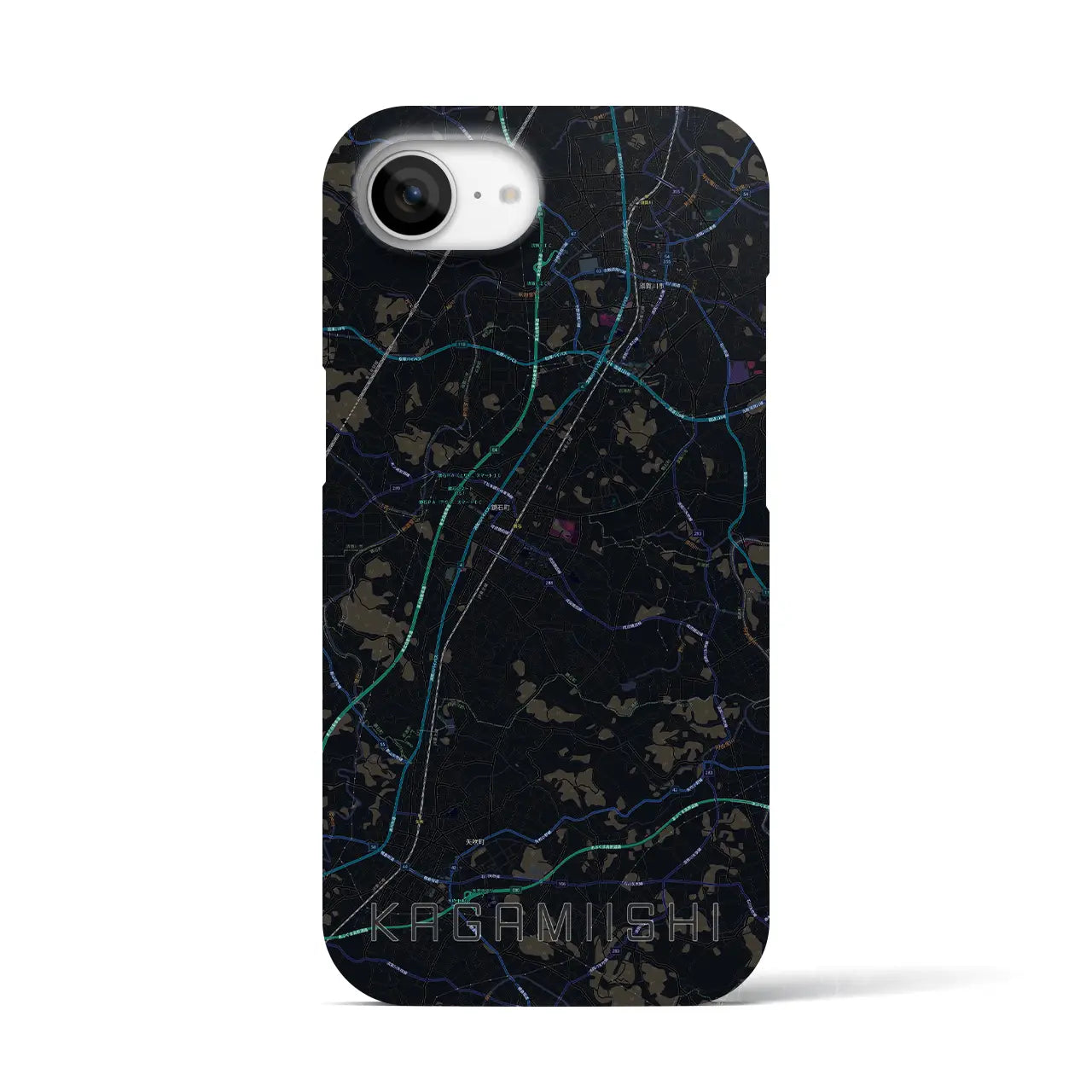 【鏡石(福島県)】地図柄iPhoneケース(バックカバータイプ)