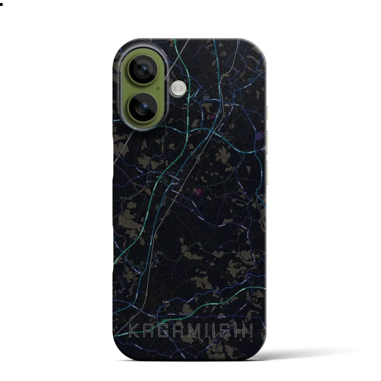 【鏡石(福島県)】地図柄iPhoneケース(バックカバータイプ)