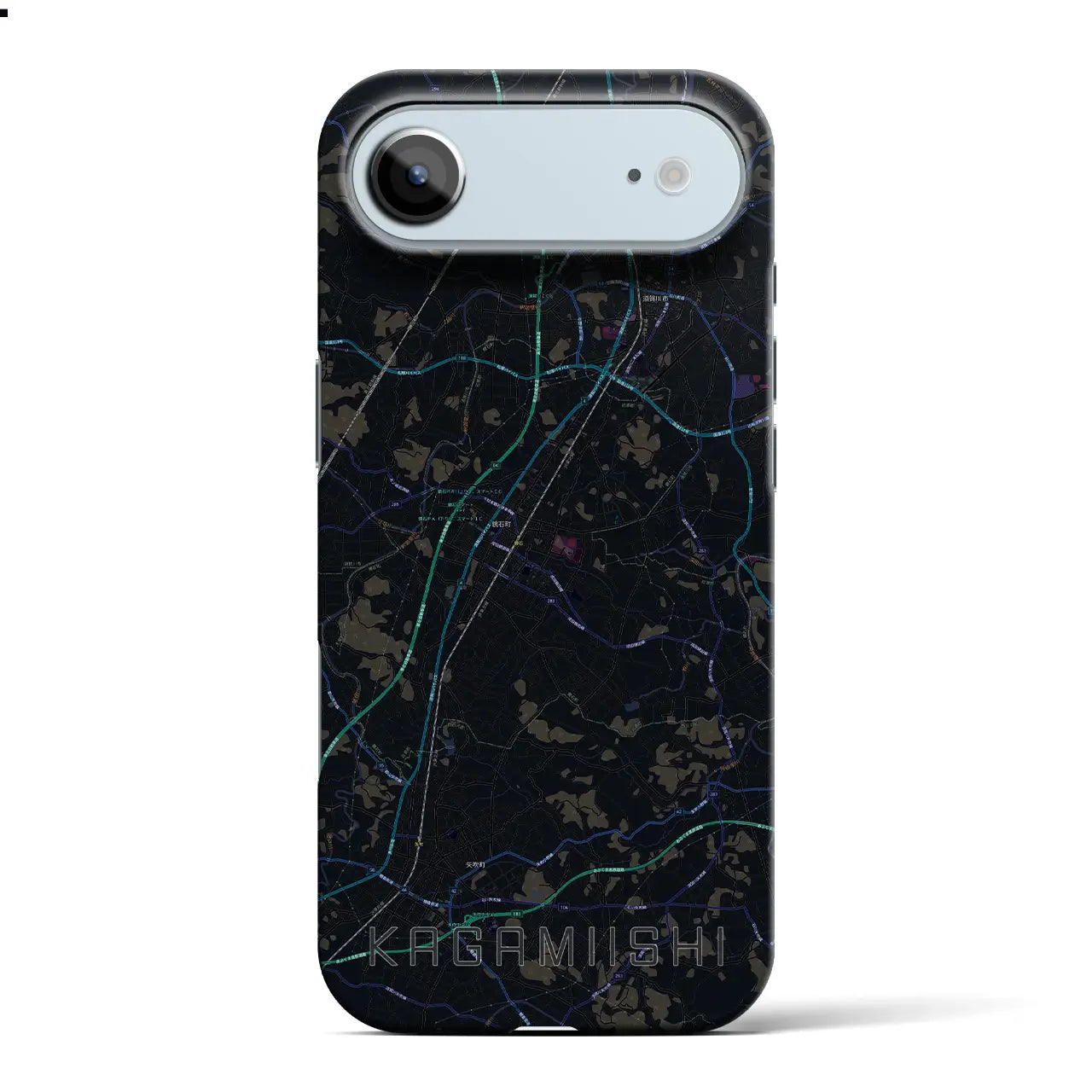 【鏡石(福島県)】地図柄iPhoneケース(バックカバータイプ)