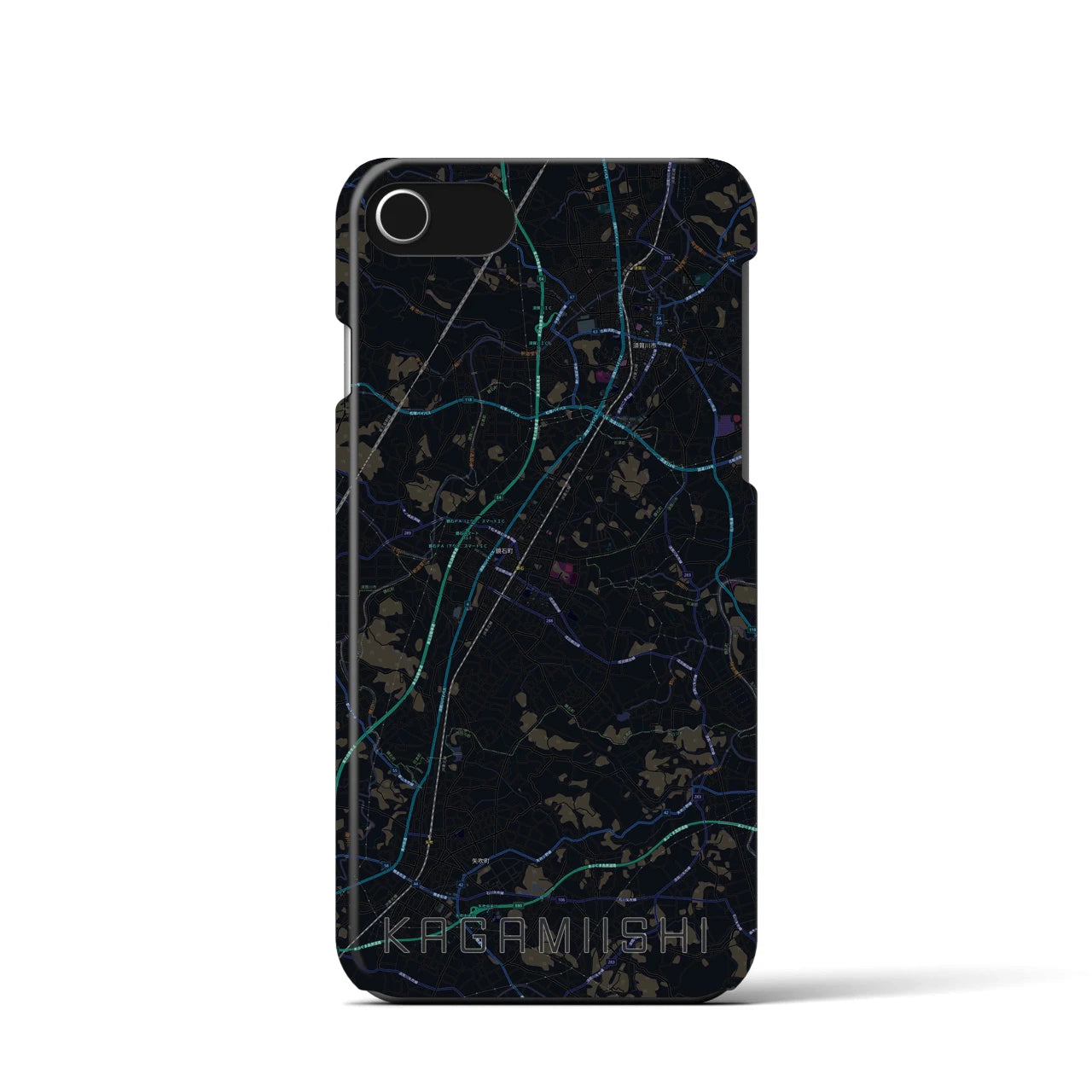 【鏡石(福島県)】地図柄iPhoneケース(バックカバータイプ)