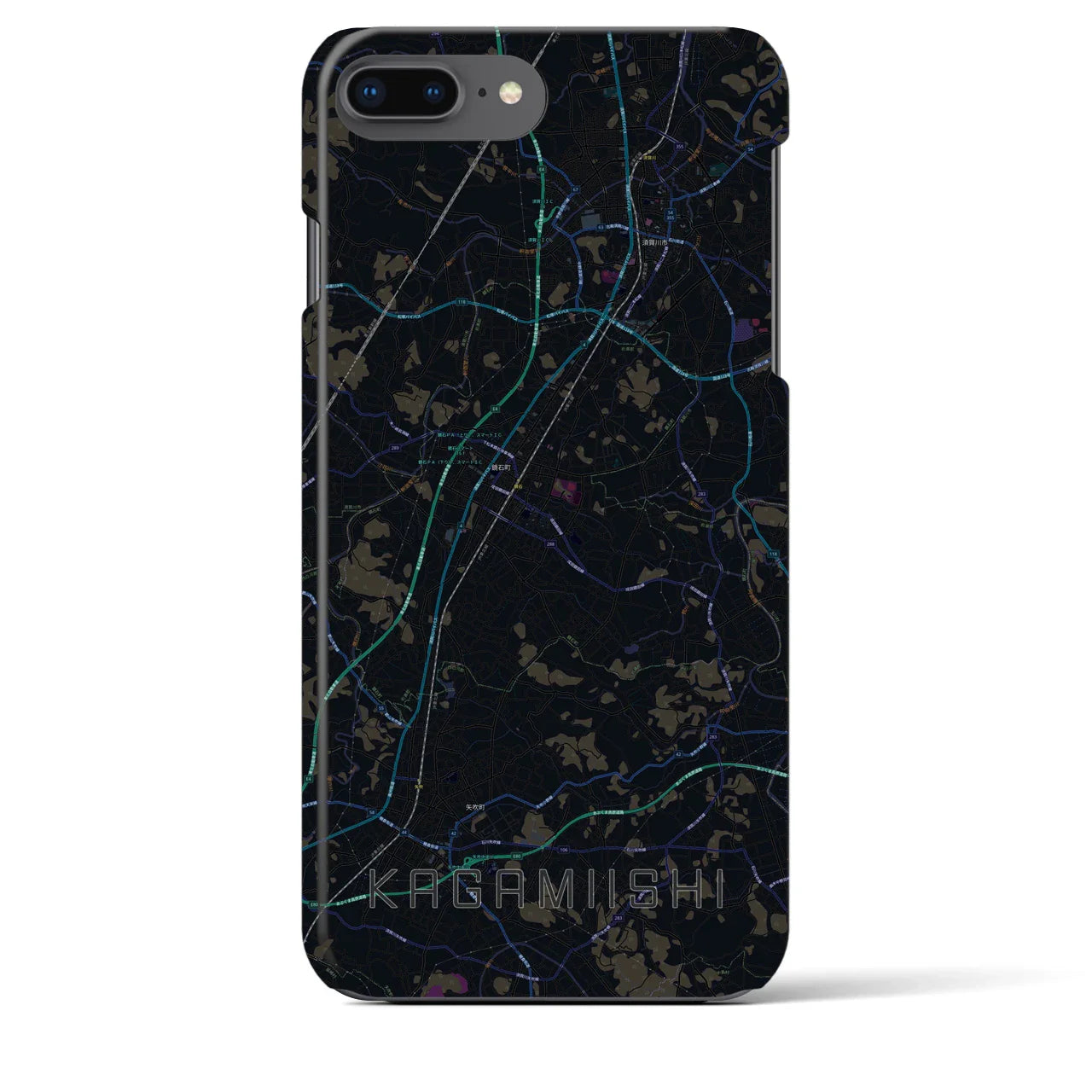 【鏡石(福島県)】地図柄iPhoneケース(バックカバータイプ)