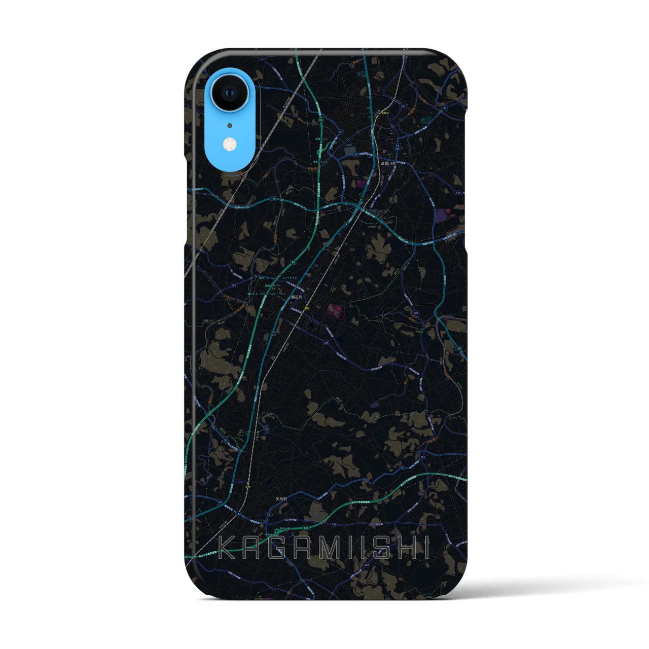 【鏡石(福島県)】地図柄iPhoneケース(バックカバータイプ)