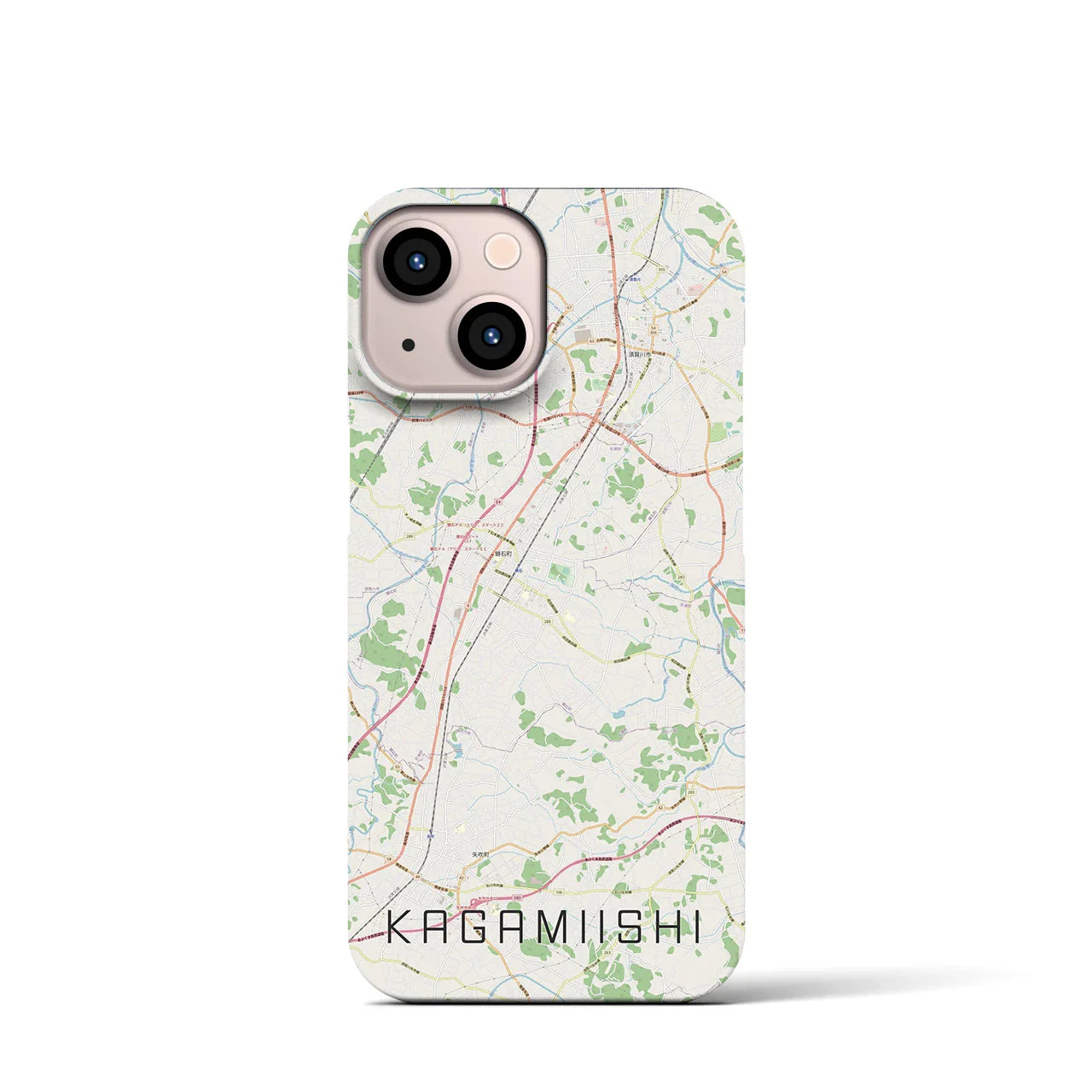 【鏡石(福島県)】地図柄iPhoneケース(バックカバータイプ)