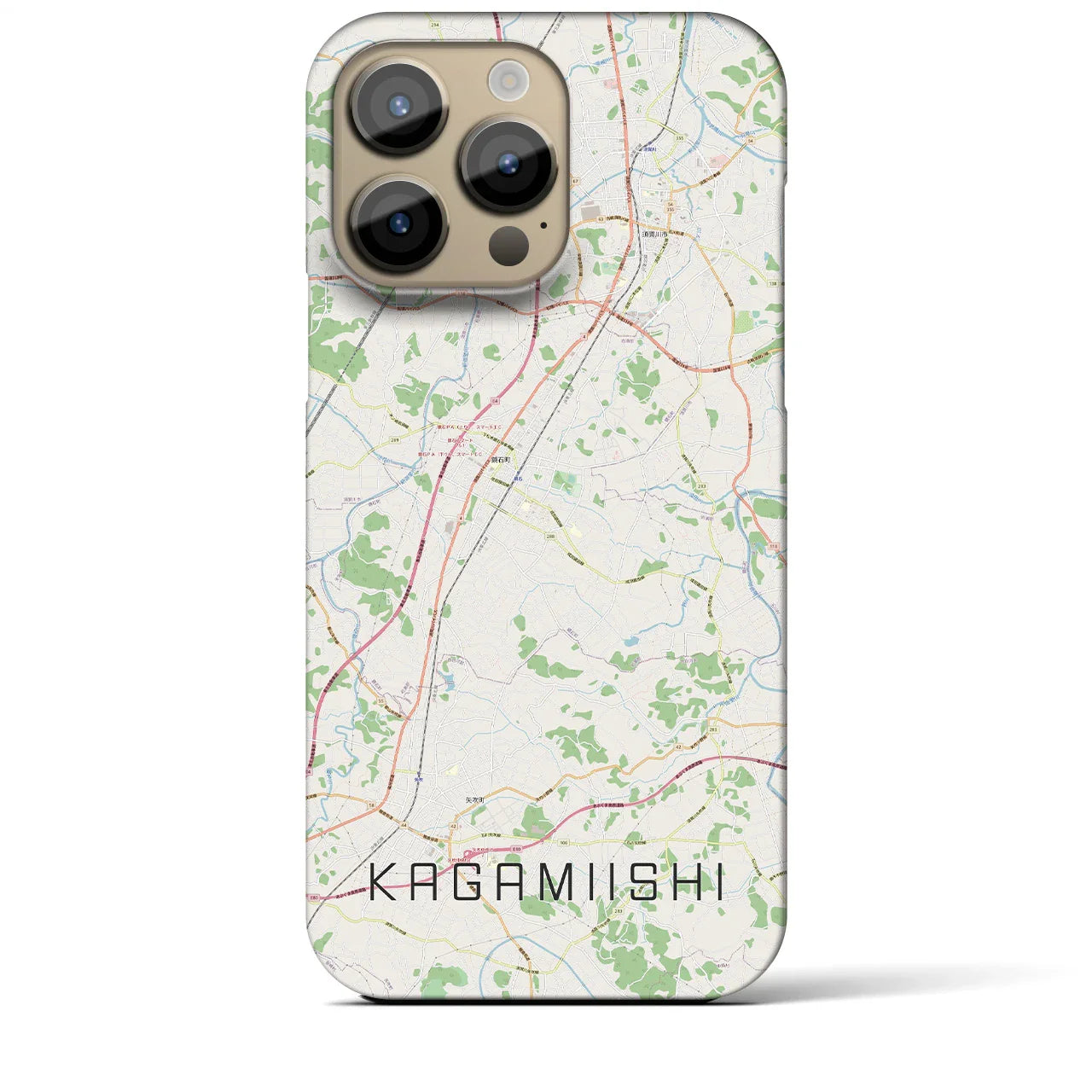 【鏡石(福島県)】地図柄iPhoneケース(バックカバータイプ)