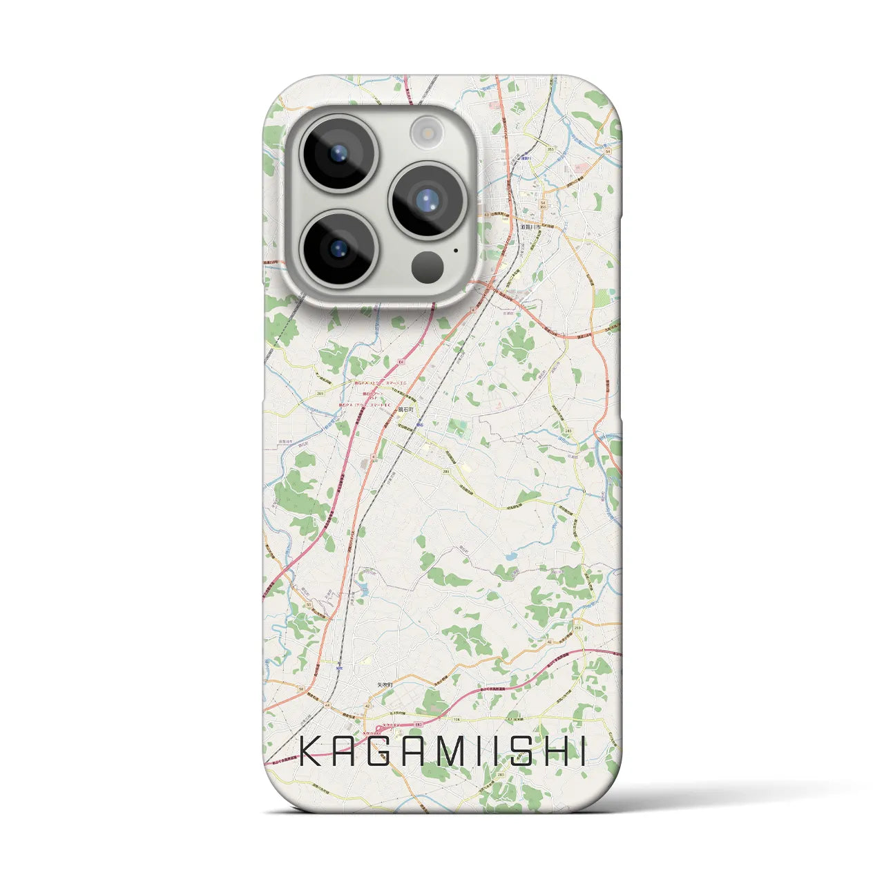 【鏡石(福島県)】地図柄iPhoneケース(バックカバータイプ)