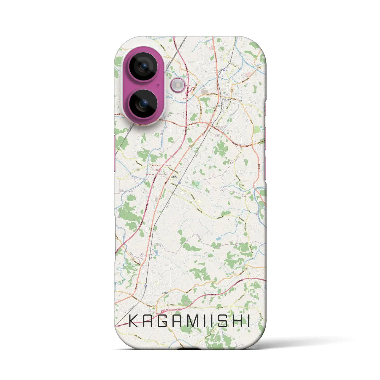 【鏡石(福島県)】地図柄iPhoneケース(バックカバータイプ)