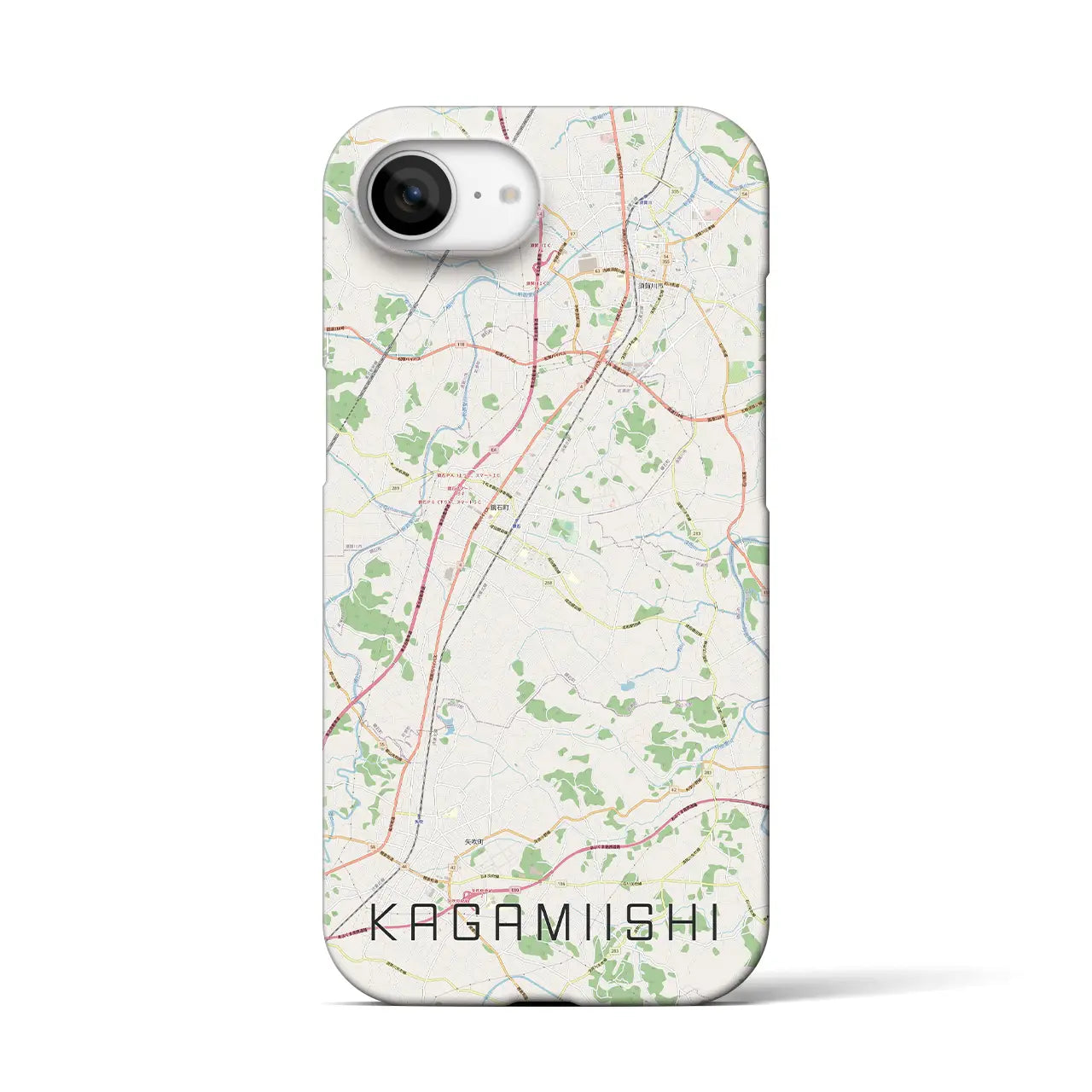 【鏡石(福島県)】地図柄iPhoneケース(バックカバータイプ)