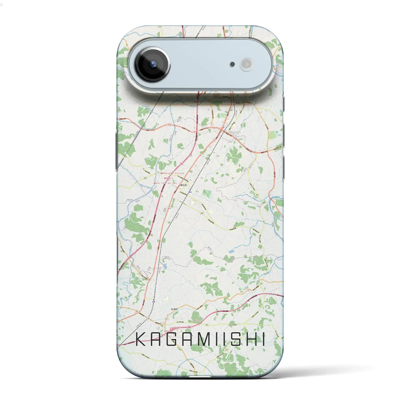 【鏡石(福島県)】地図柄iPhoneケース(バックカバータイプ)