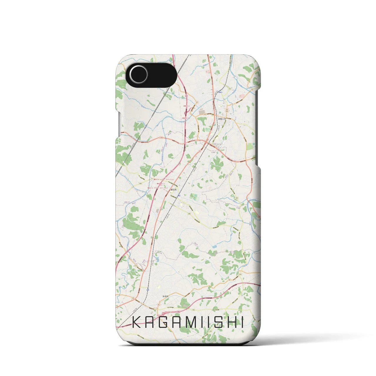 【鏡石(福島県)】地図柄iPhoneケース(バックカバータイプ)