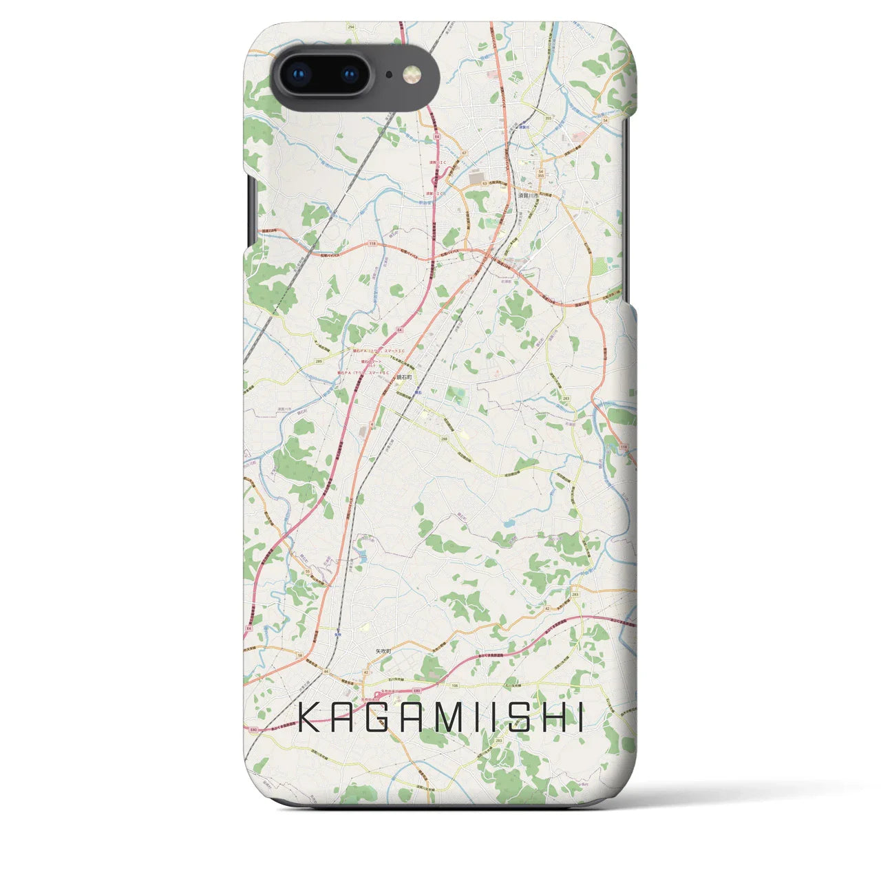 【鏡石(福島県)】地図柄iPhoneケース(バックカバータイプ)