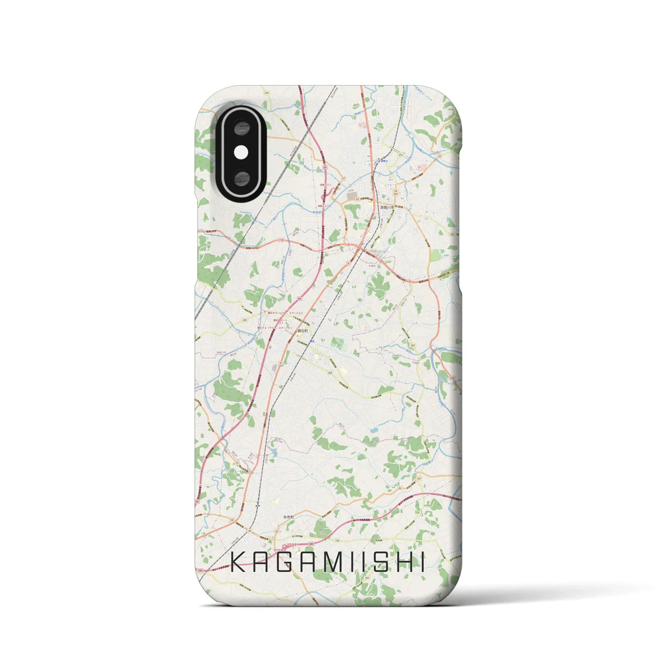 【鏡石(福島県)】地図柄iPhoneケース(バックカバータイプ)