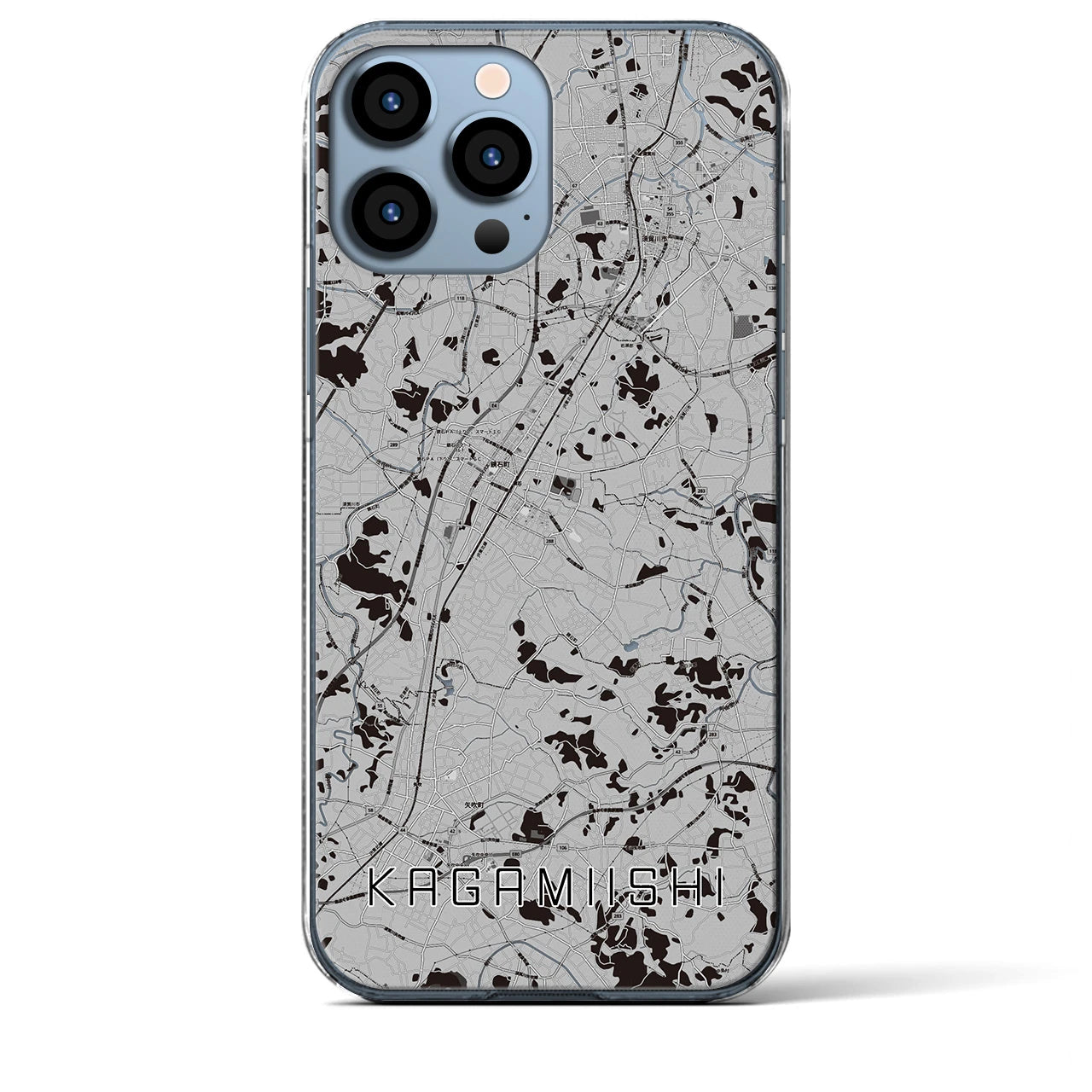 【鏡石(福島県)】地図柄iPhoneケース(クリアタイプ)