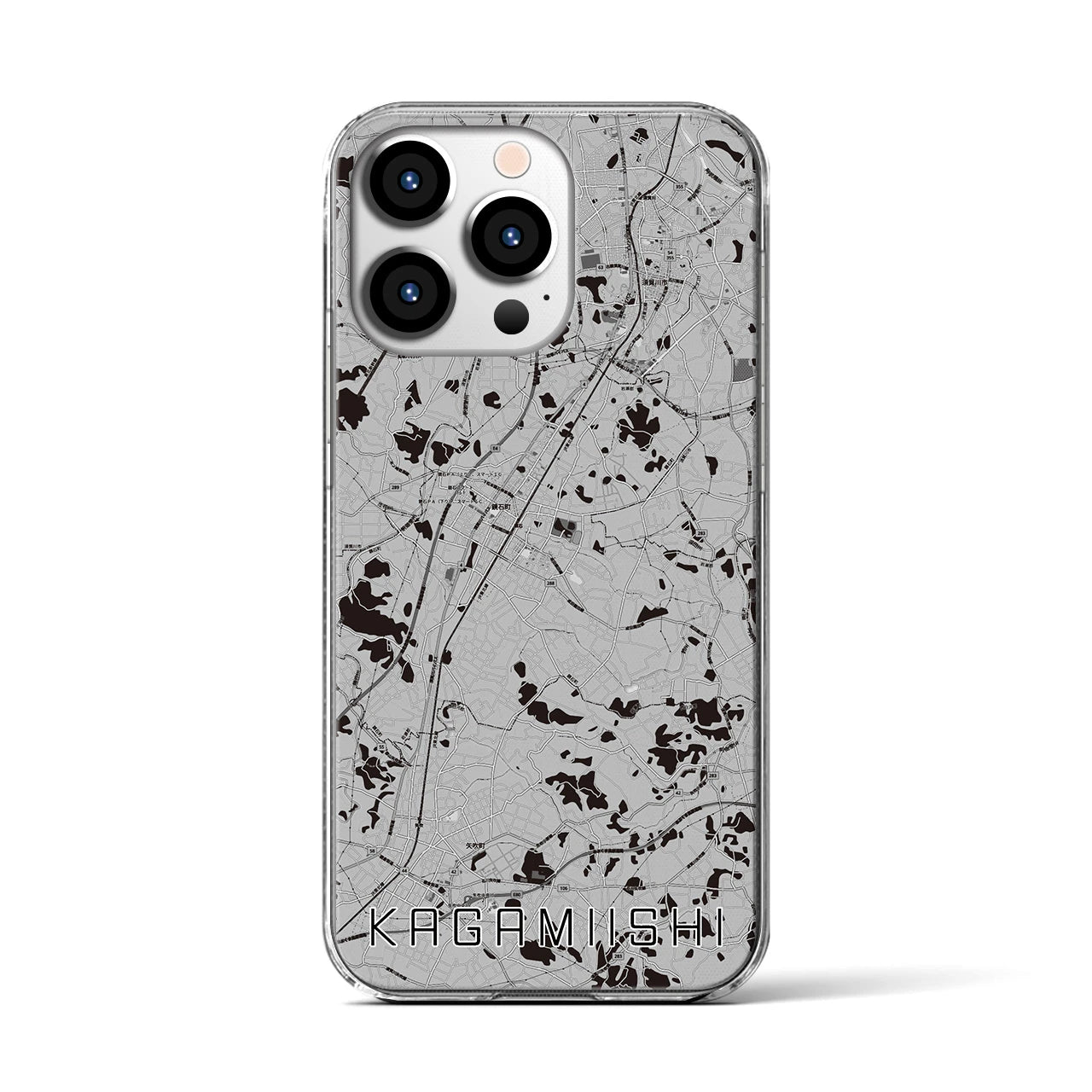 【鏡石(福島県)】地図柄iPhoneケース(クリアタイプ)