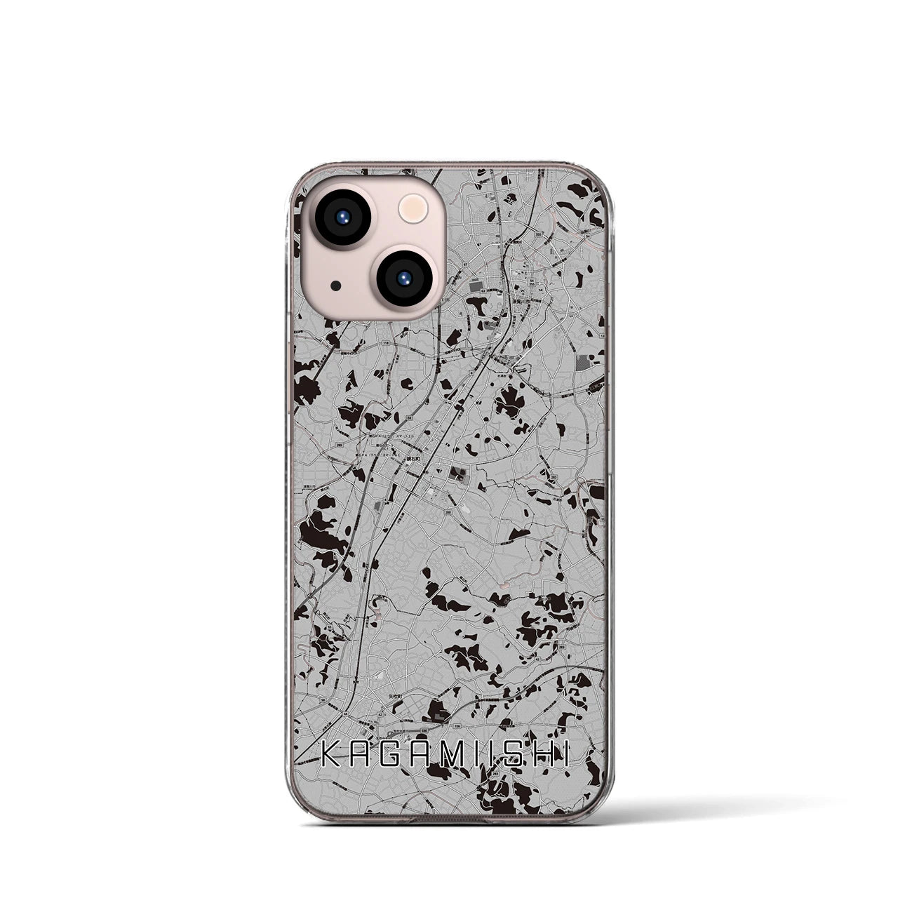 【鏡石(福島県)】地図柄iPhoneケース(クリアタイプ)