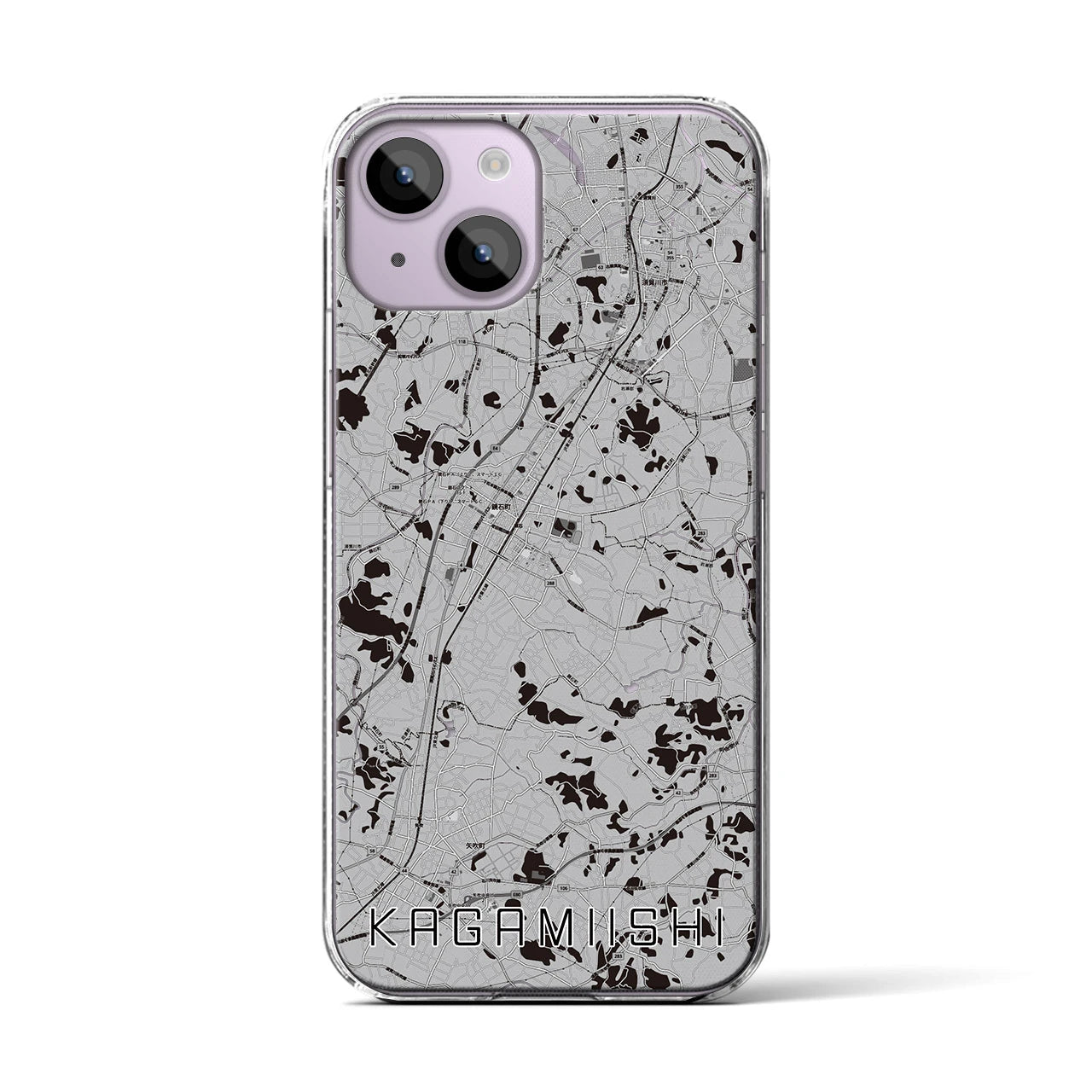 【鏡石(福島県)】地図柄iPhoneケース(クリアタイプ)