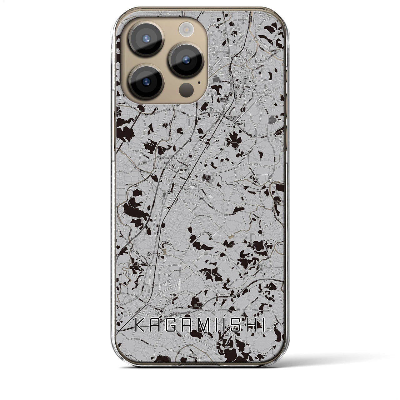 【鏡石(福島県)】地図柄iPhoneケース(クリアタイプ)