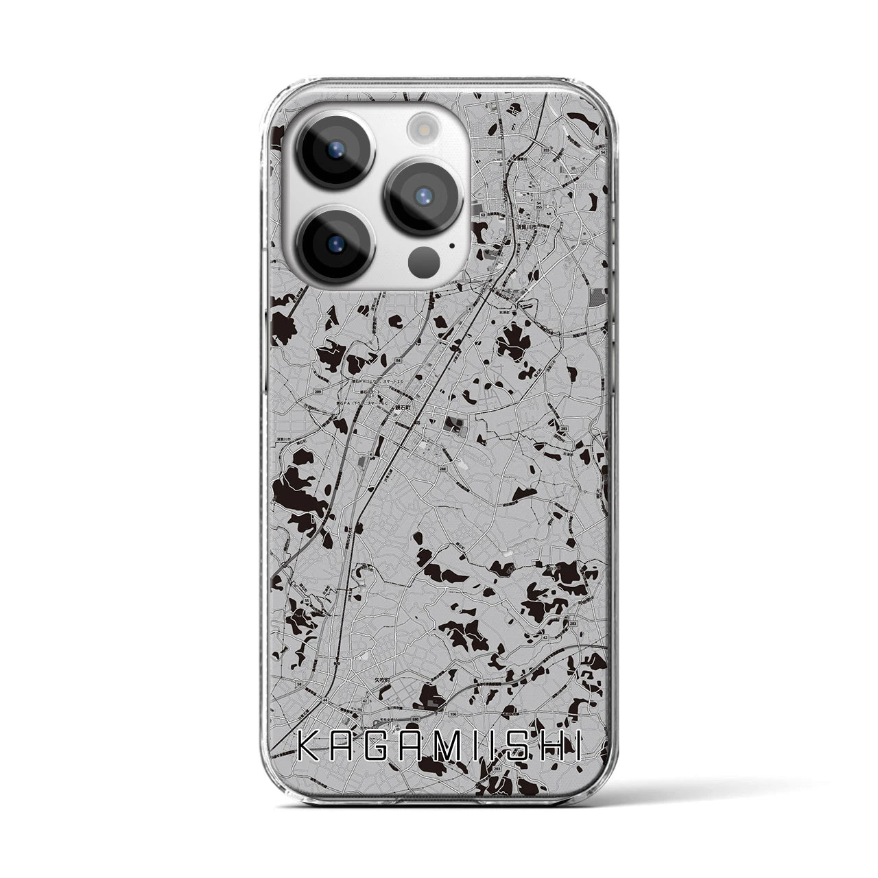 【鏡石(福島県)】地図柄iPhoneケース(クリアタイプ)